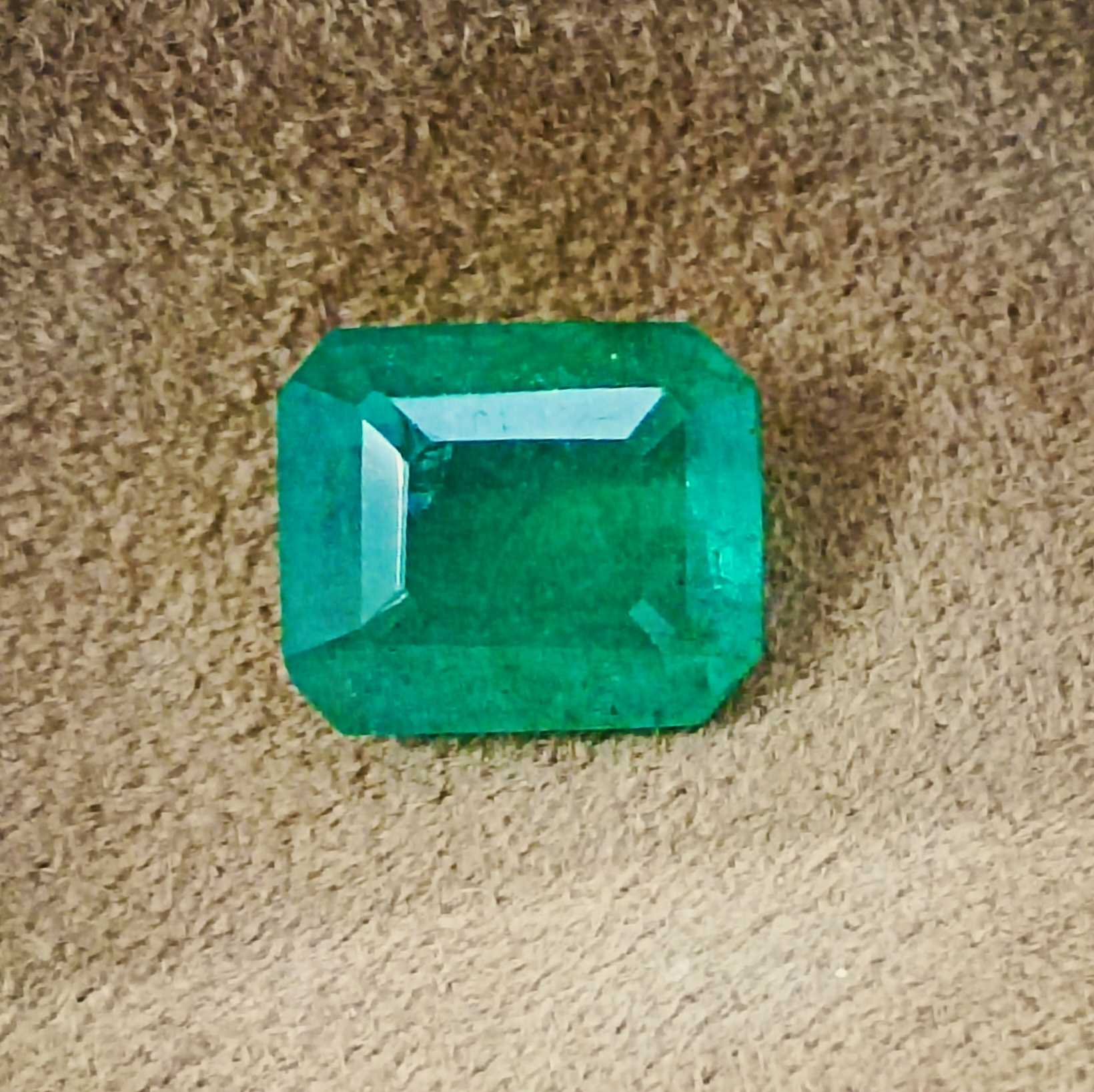 4.12ct IGI certified velvet kelly green emerald gem