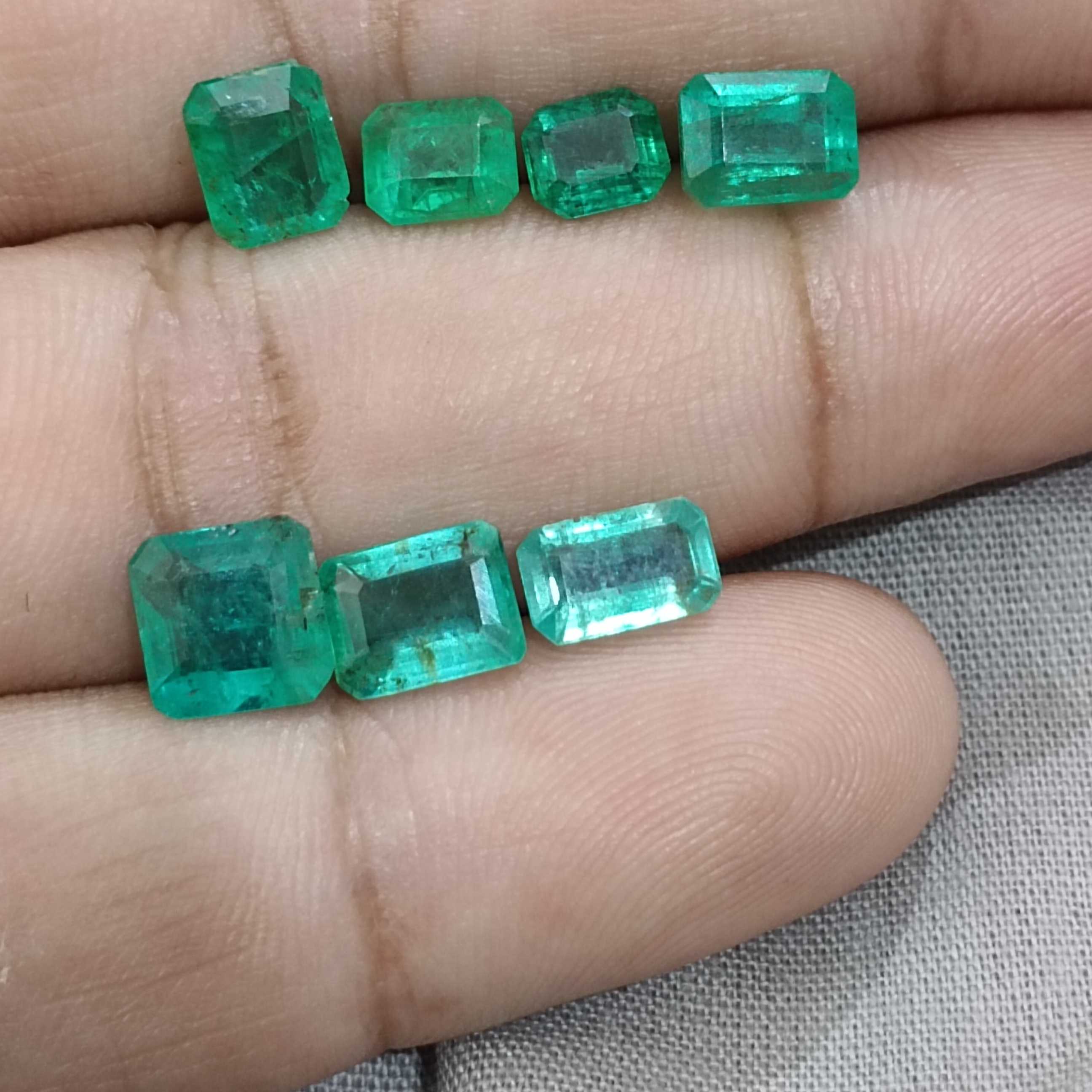 8.51ct pakistan green color octagon cut emerald lot