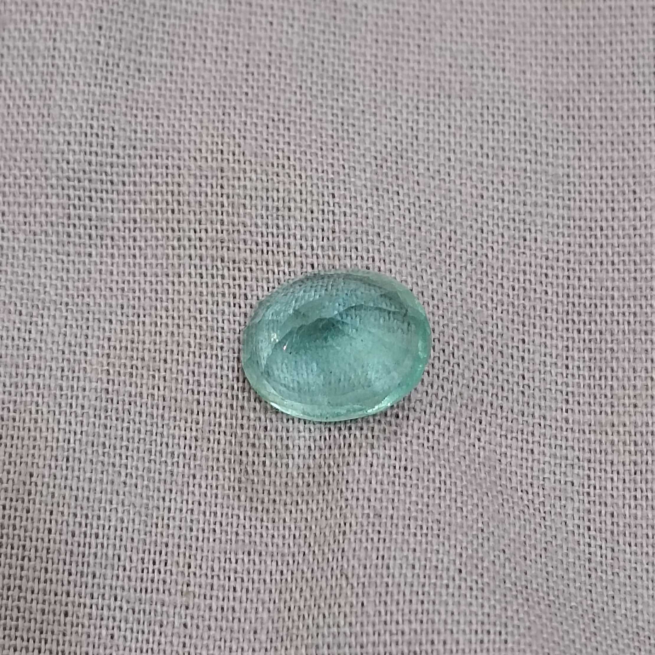 3.00ct pastel bluish green oval cut Russian emerald 