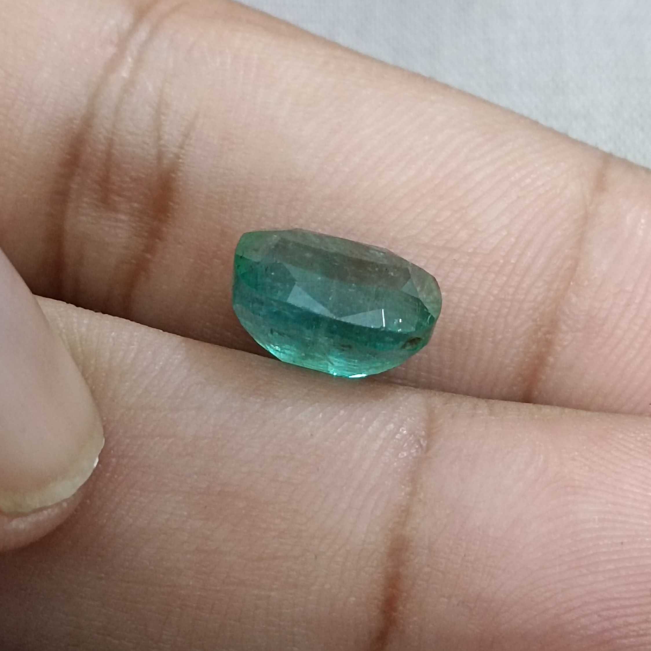 4.75ct deep jungle green cushion shape Zambian emerald 