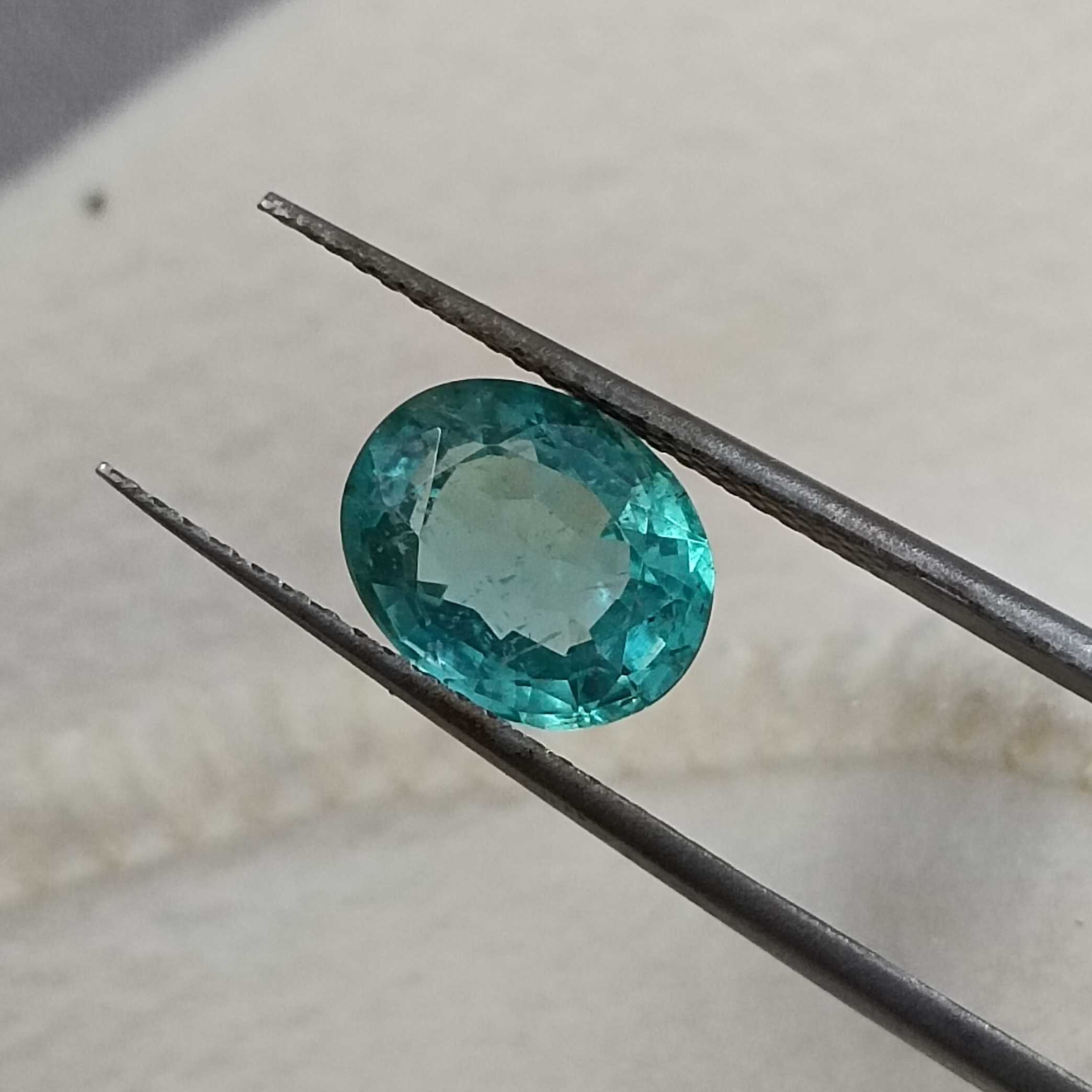 2.03ct bright pastel green oval cut emerald gem