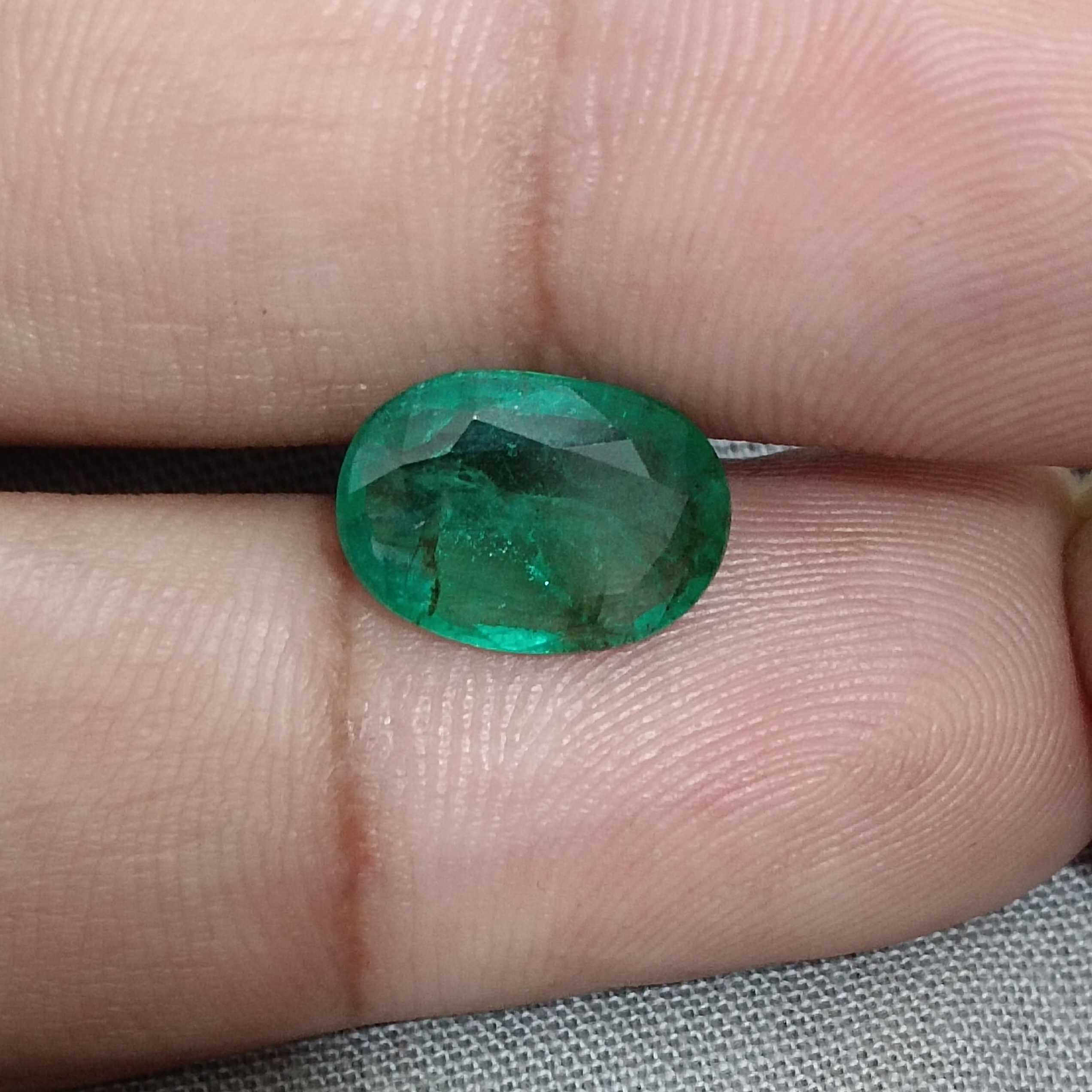 2.94ct deep medium glass green oval cut emerald