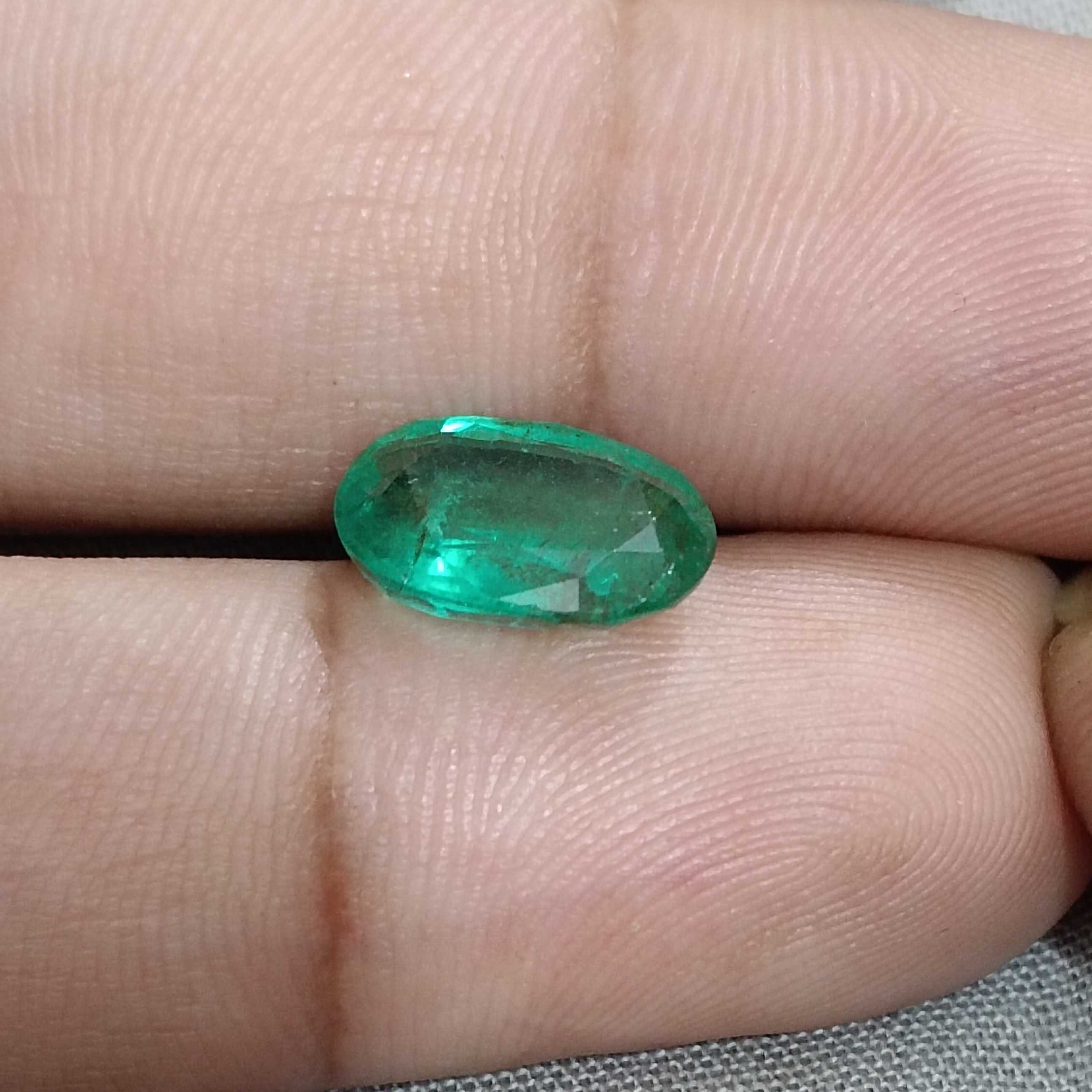 2.94ct deep medium glass green oval cut emerald