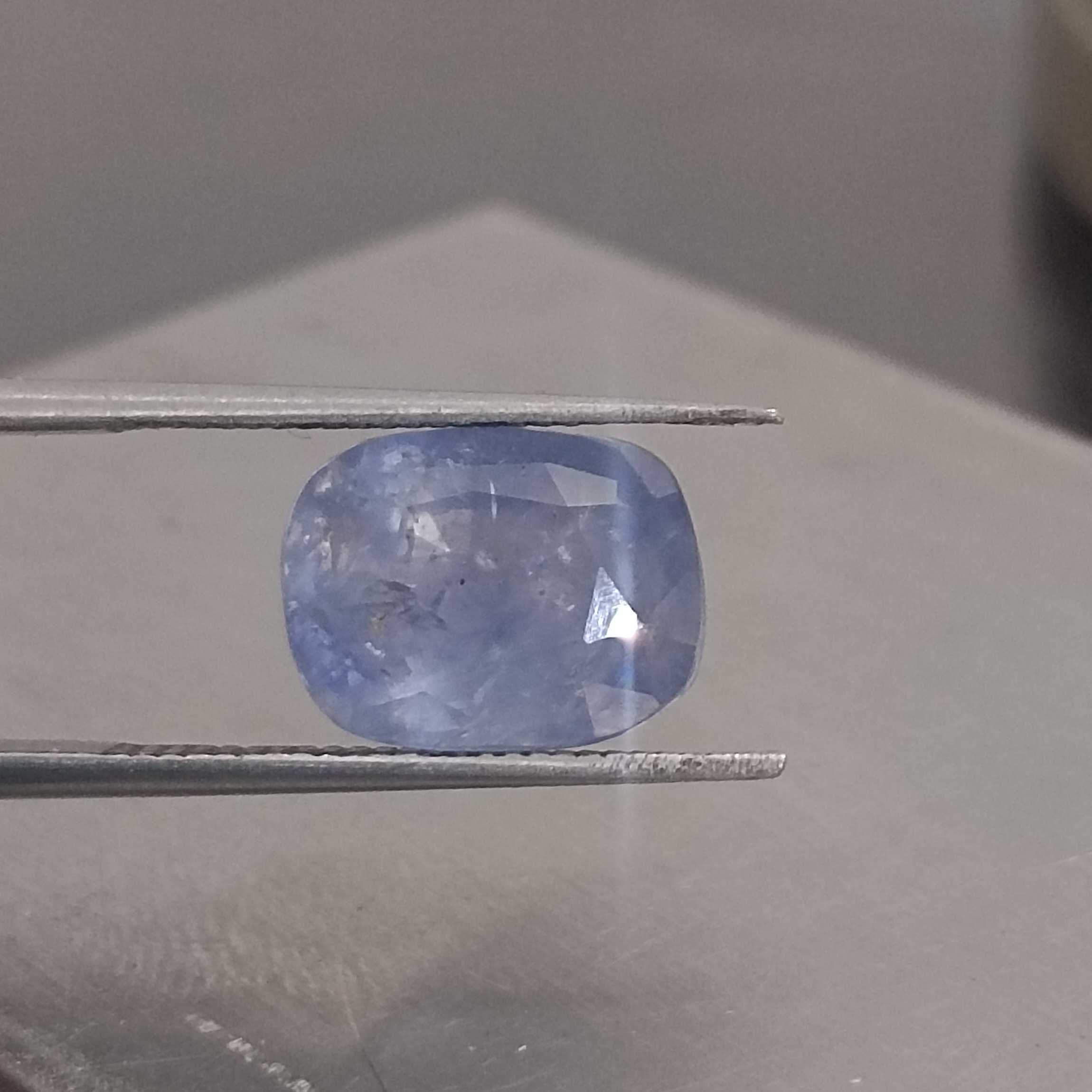 5.18ct unheated Ceylon sky blue sapphire cushion mix cut gem /