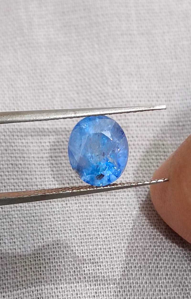 2.23ct oval cut Ceylon medium blue sapphire gemstone