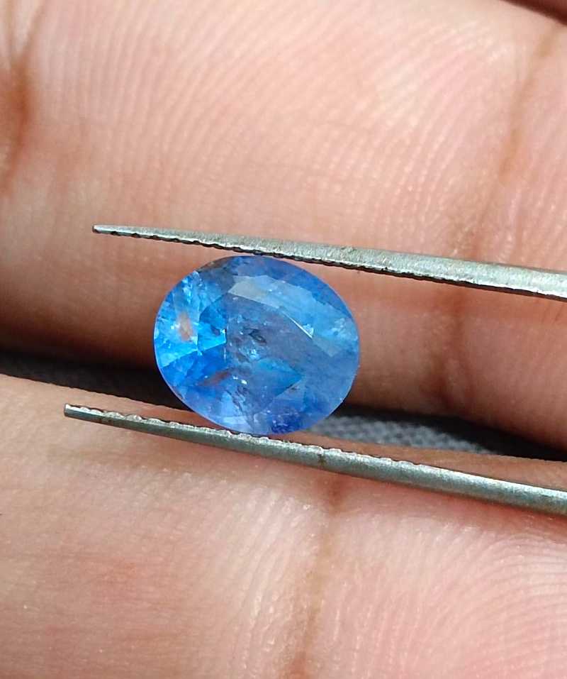 2.23ct oval cut Ceylon medium blue sapphire gemstone