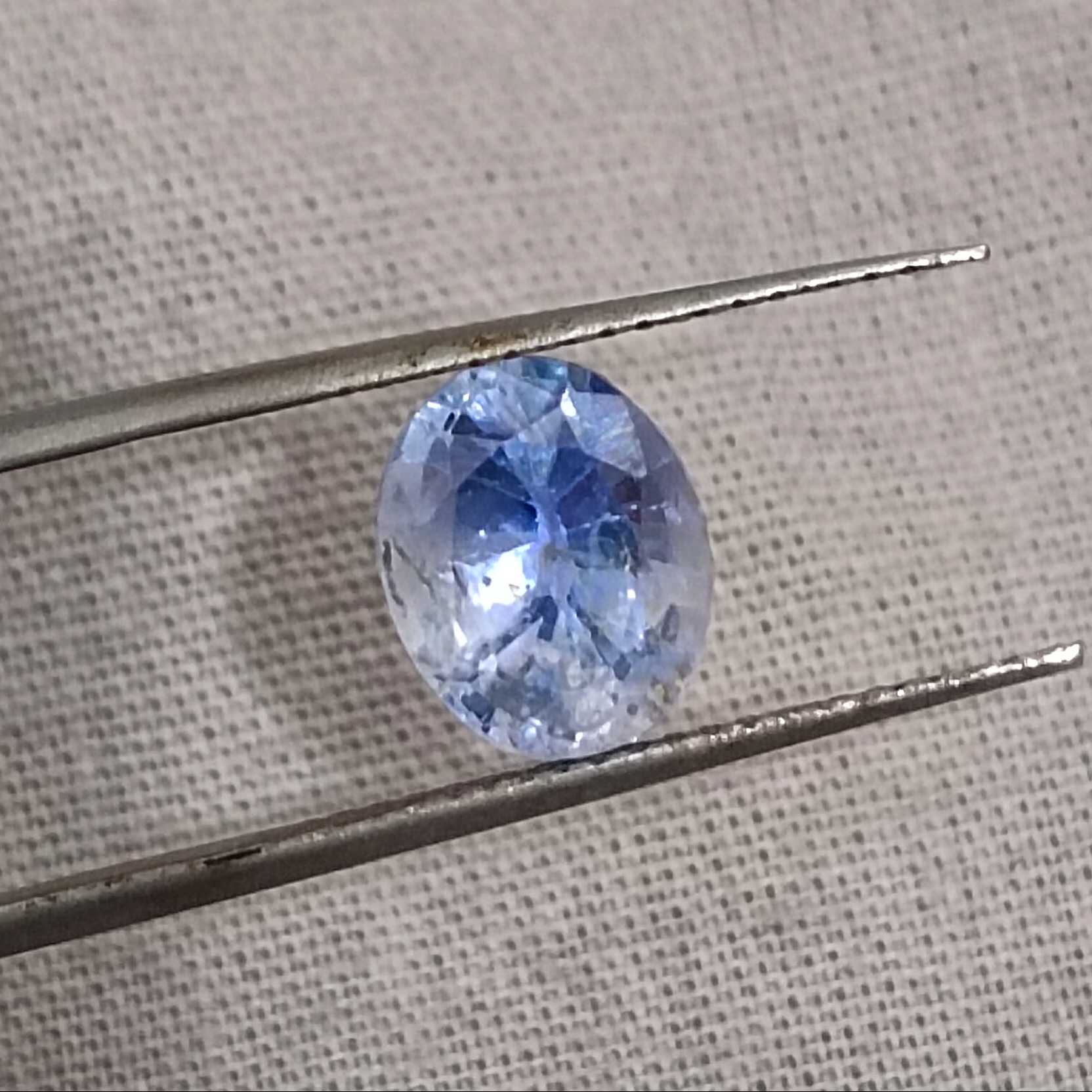 2.84ct Ceylon unheated clean bright blue sapphire gemstone oval shape/