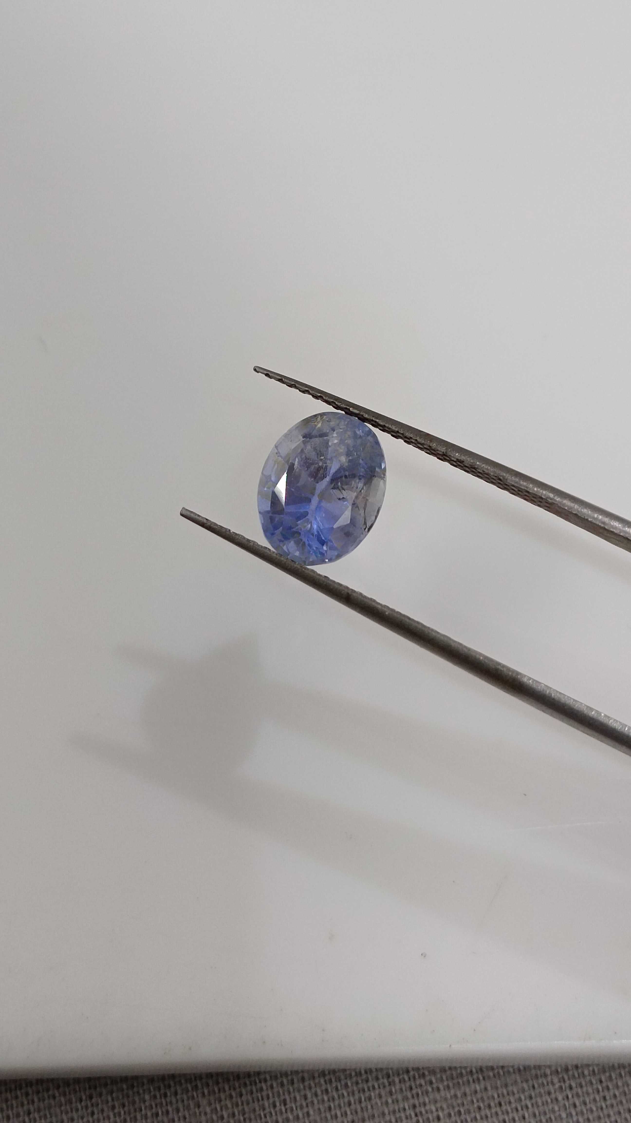 2.84ct Ceylon unheated clean bright blue sapphire gemstone oval shape