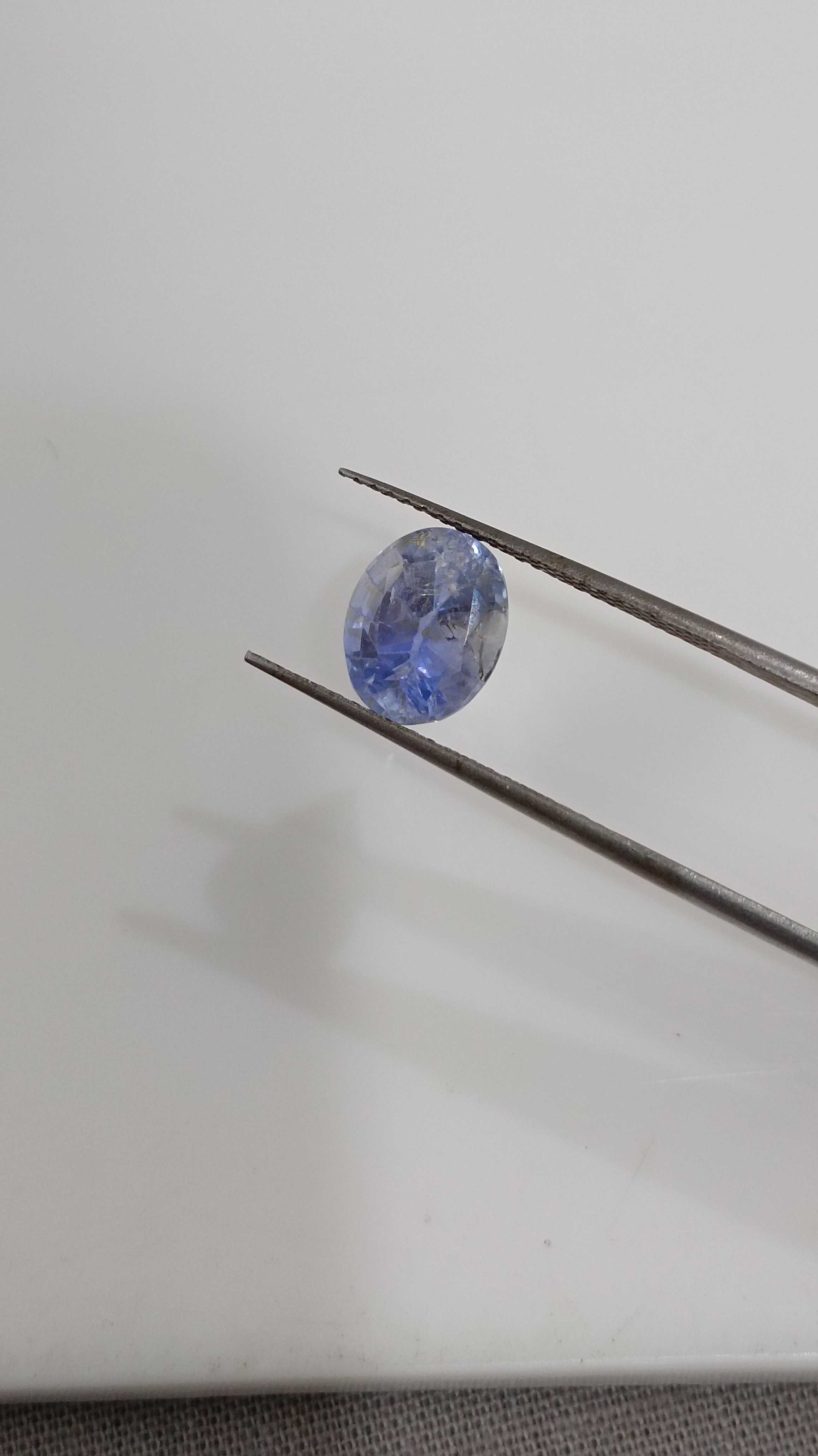 2.84ct Ceylon unheated clean bright blue sapphire gemstone oval shape