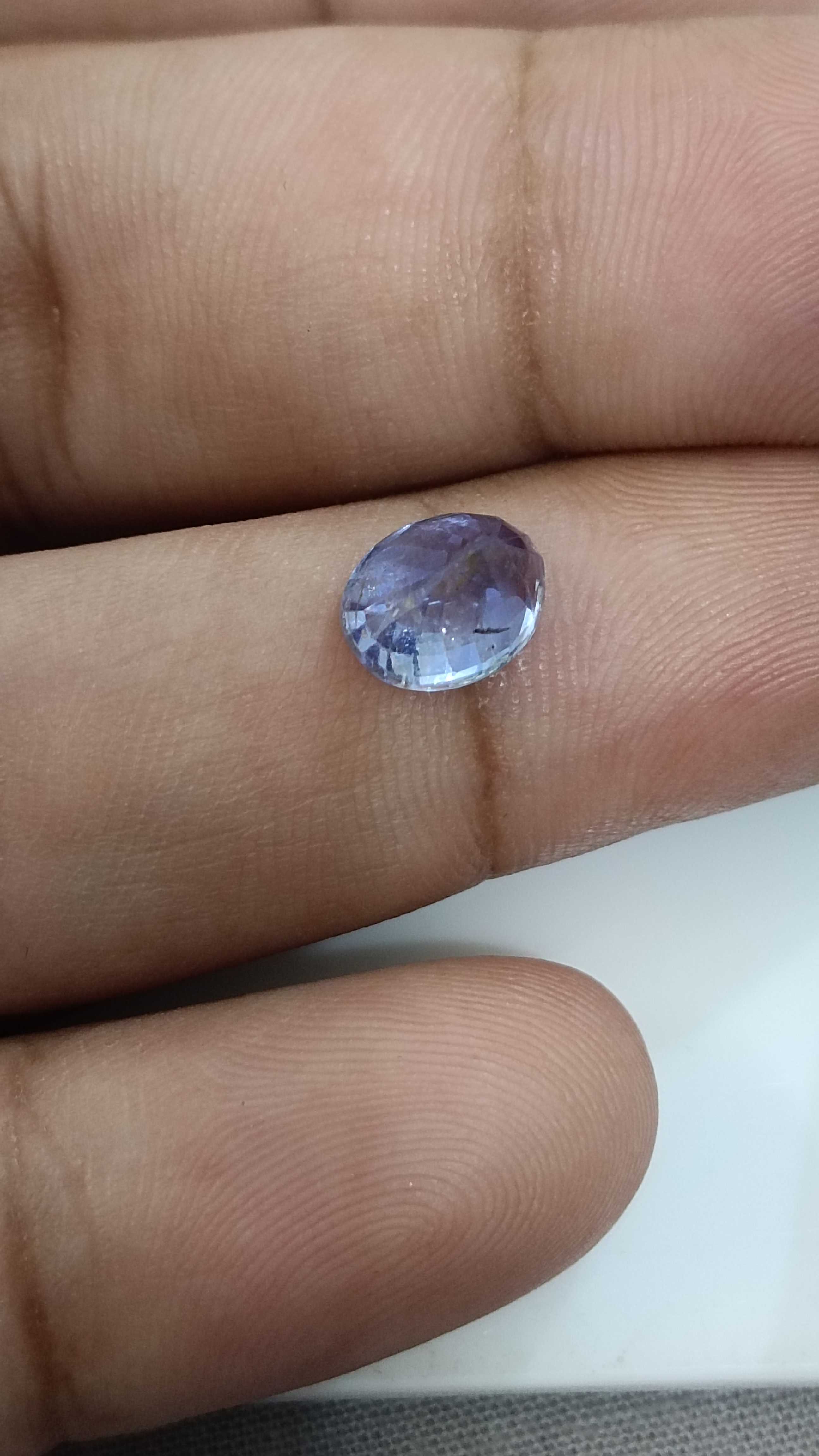 2.84ct Ceylon unheated clean bright blue sapphire gemstone oval shape