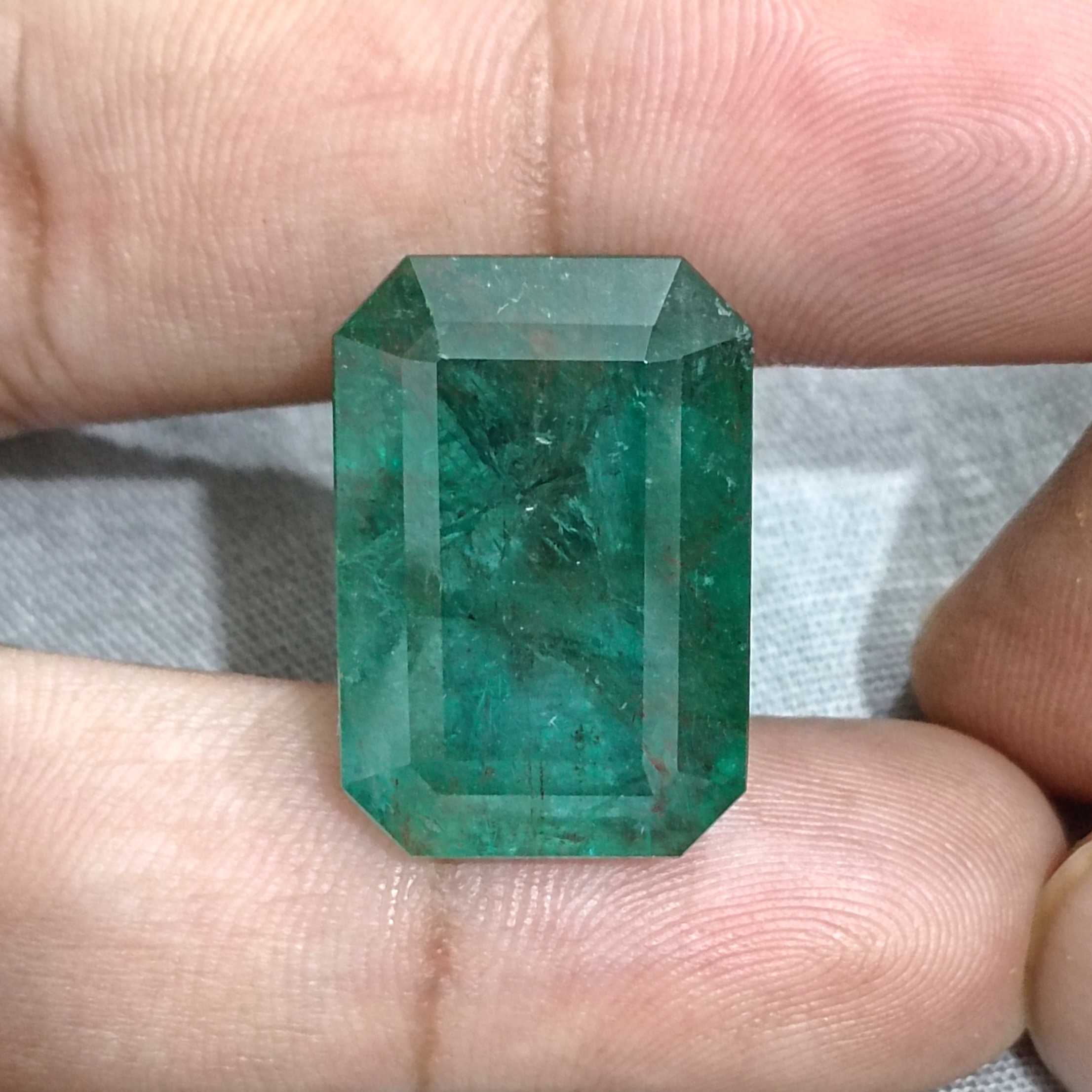 36.95ct GSI certified deep jungle green octagon cut emerald gemstone /