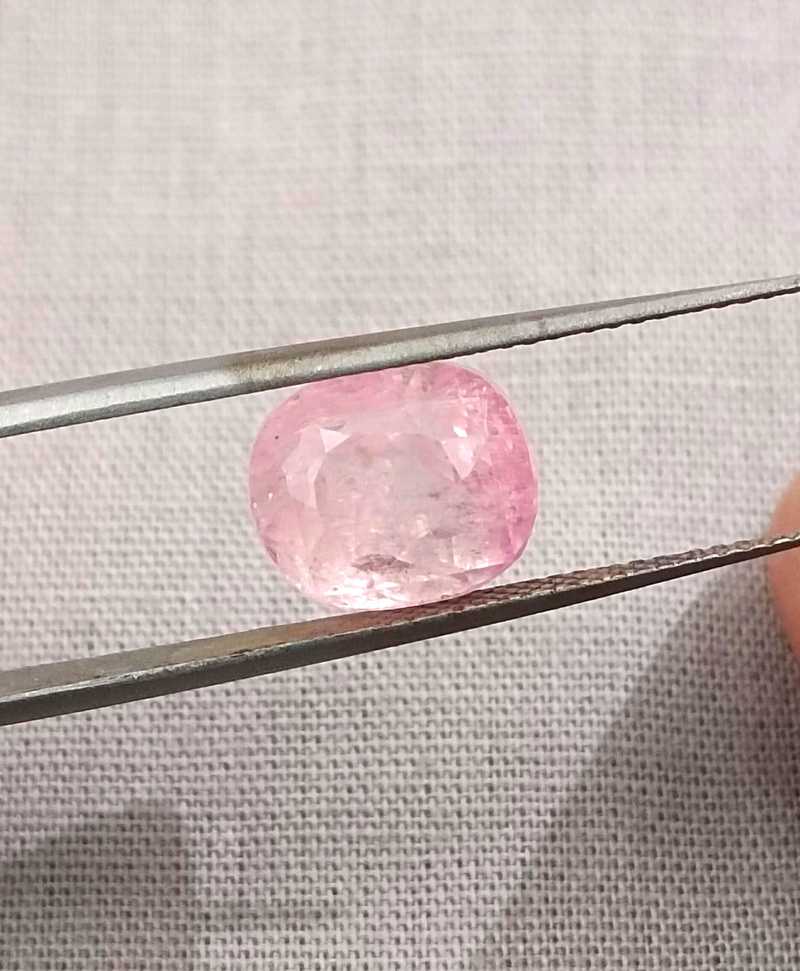 5.73ct AGR certified cushion cut unheated padparadscha sapphire gemstone 