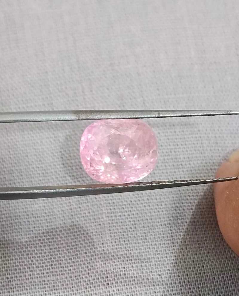 5.73ct AGR certified cushion cut unheated padparadscha sapphire gemstone 