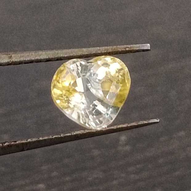 1.14ct heart mix shape Ceylon unheated medium yellow sapphire gem