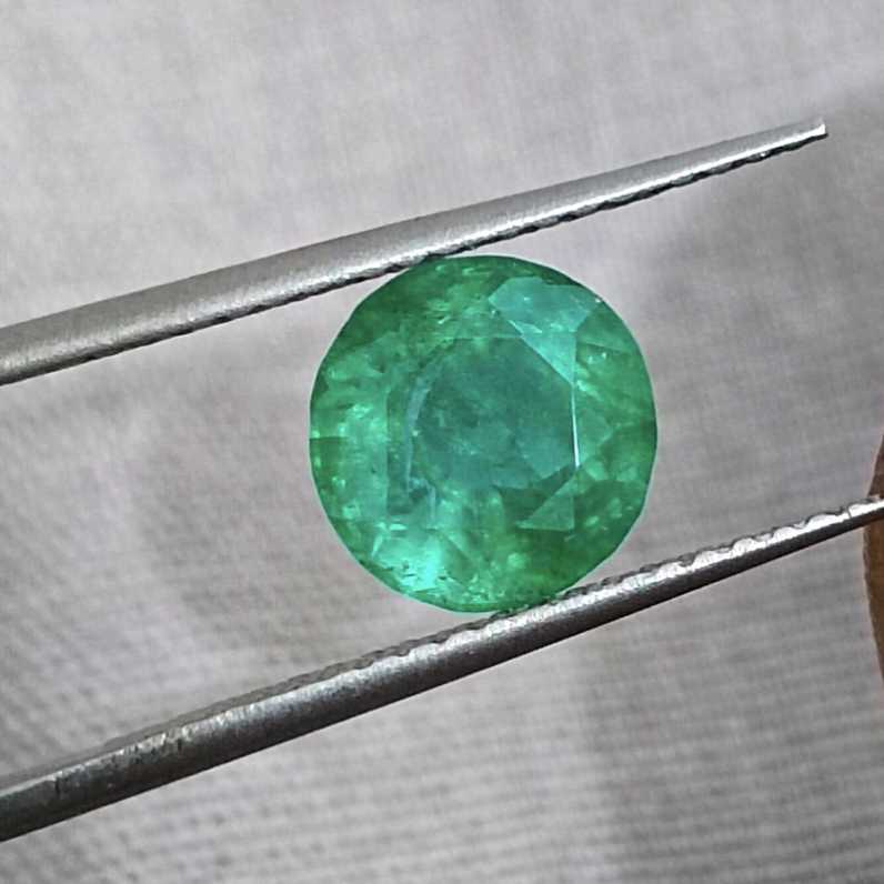 1.55ct GSI certified deep Pakistan golden green round mix emerald gem/