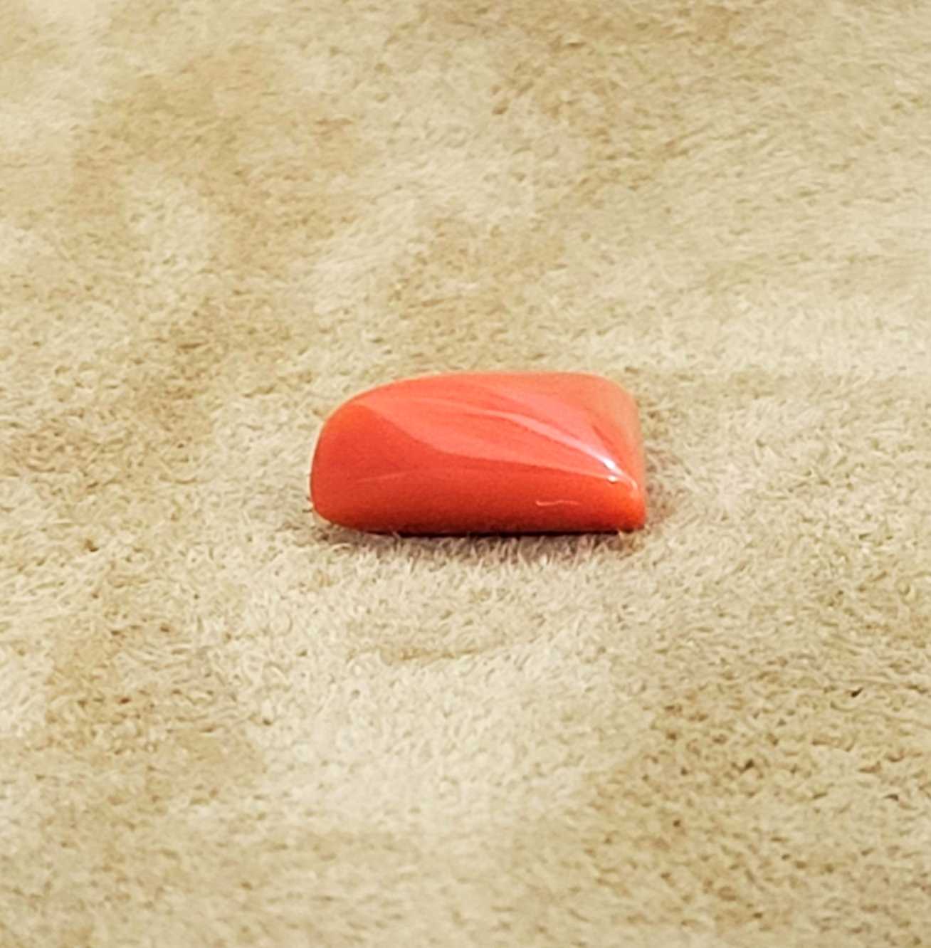 4.35ct (4.74 ratti) natural deep orange coral stone