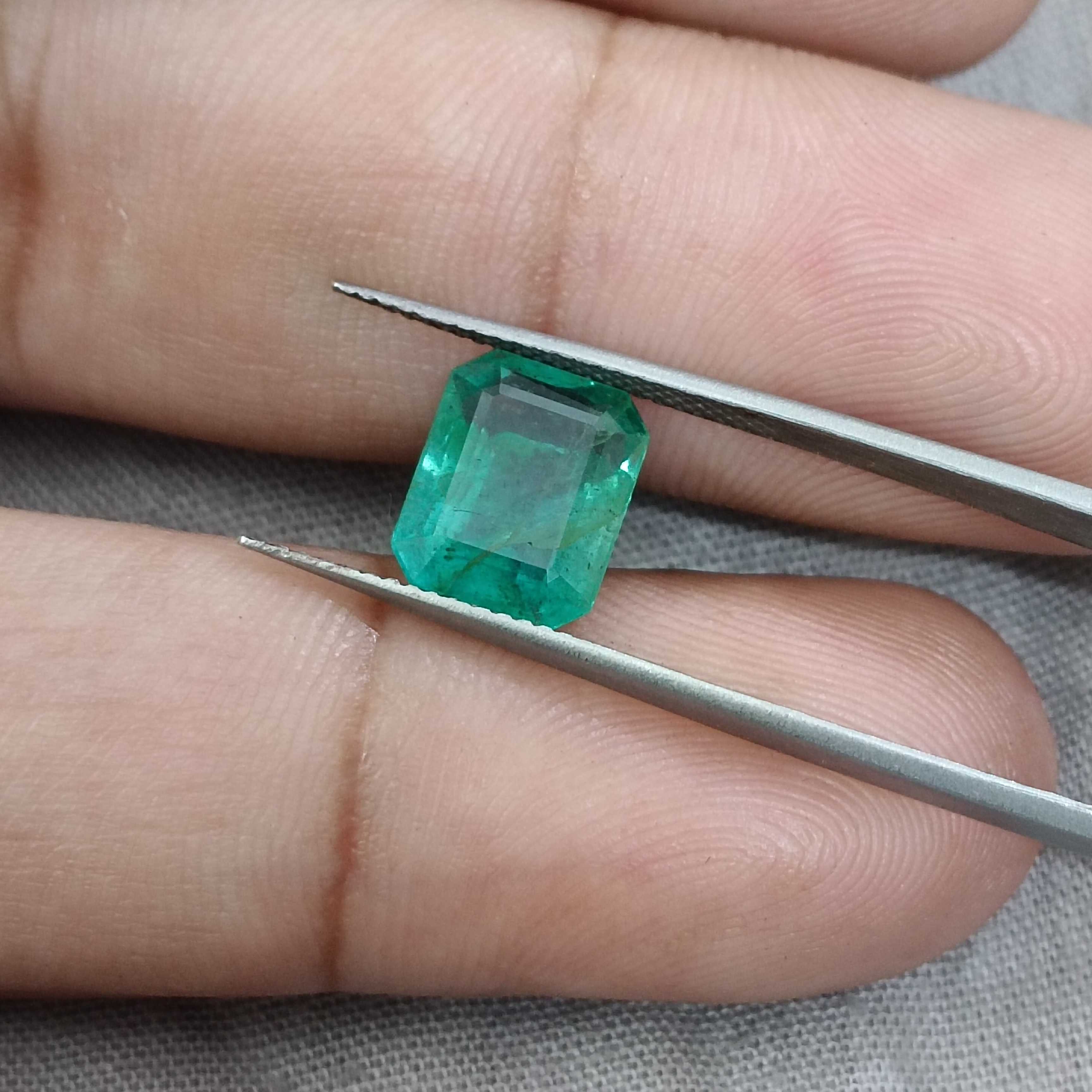 2.92ct medium green octagon shape Ethiopian emerald 