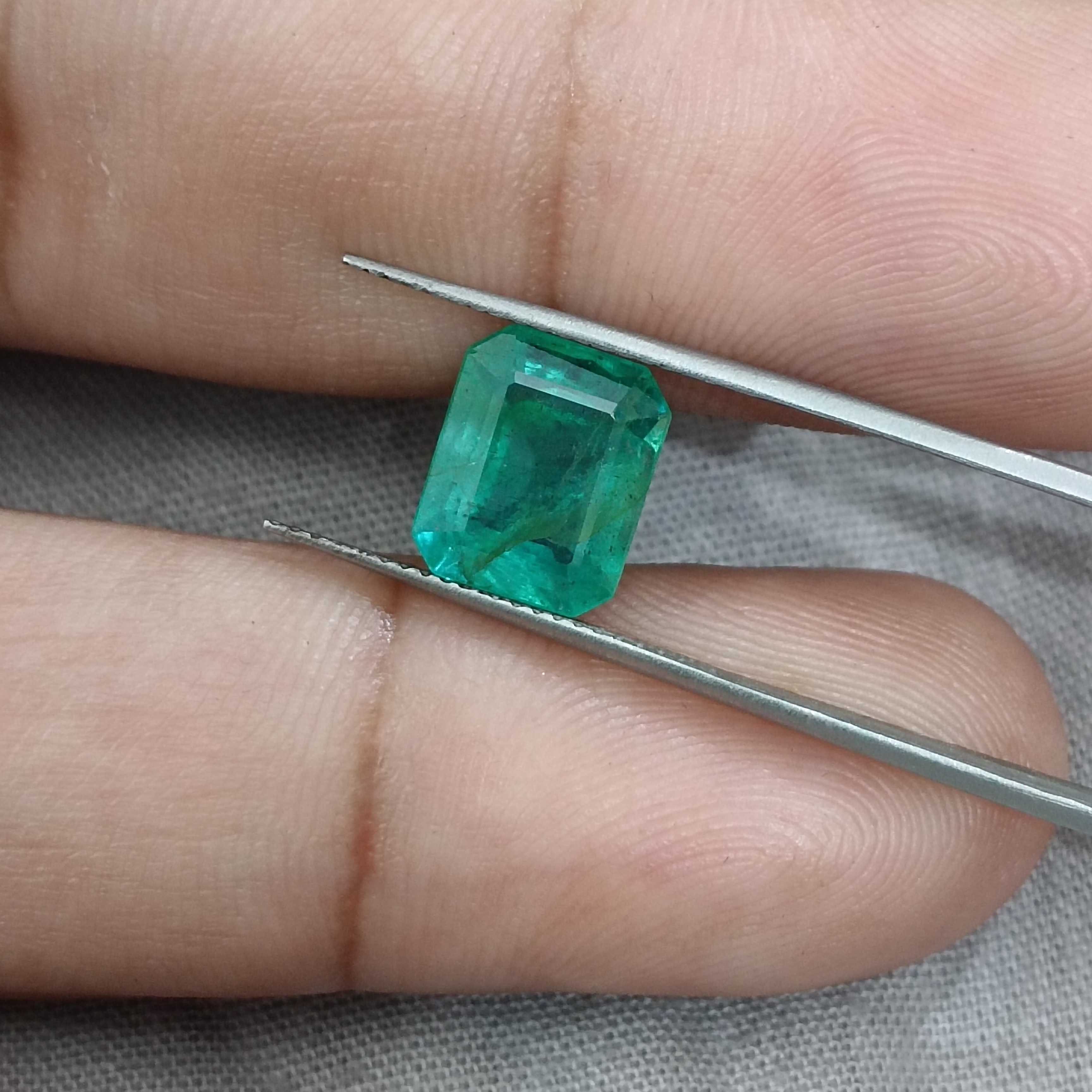 2.92ct medium green octagon shape Ethiopian emerald 