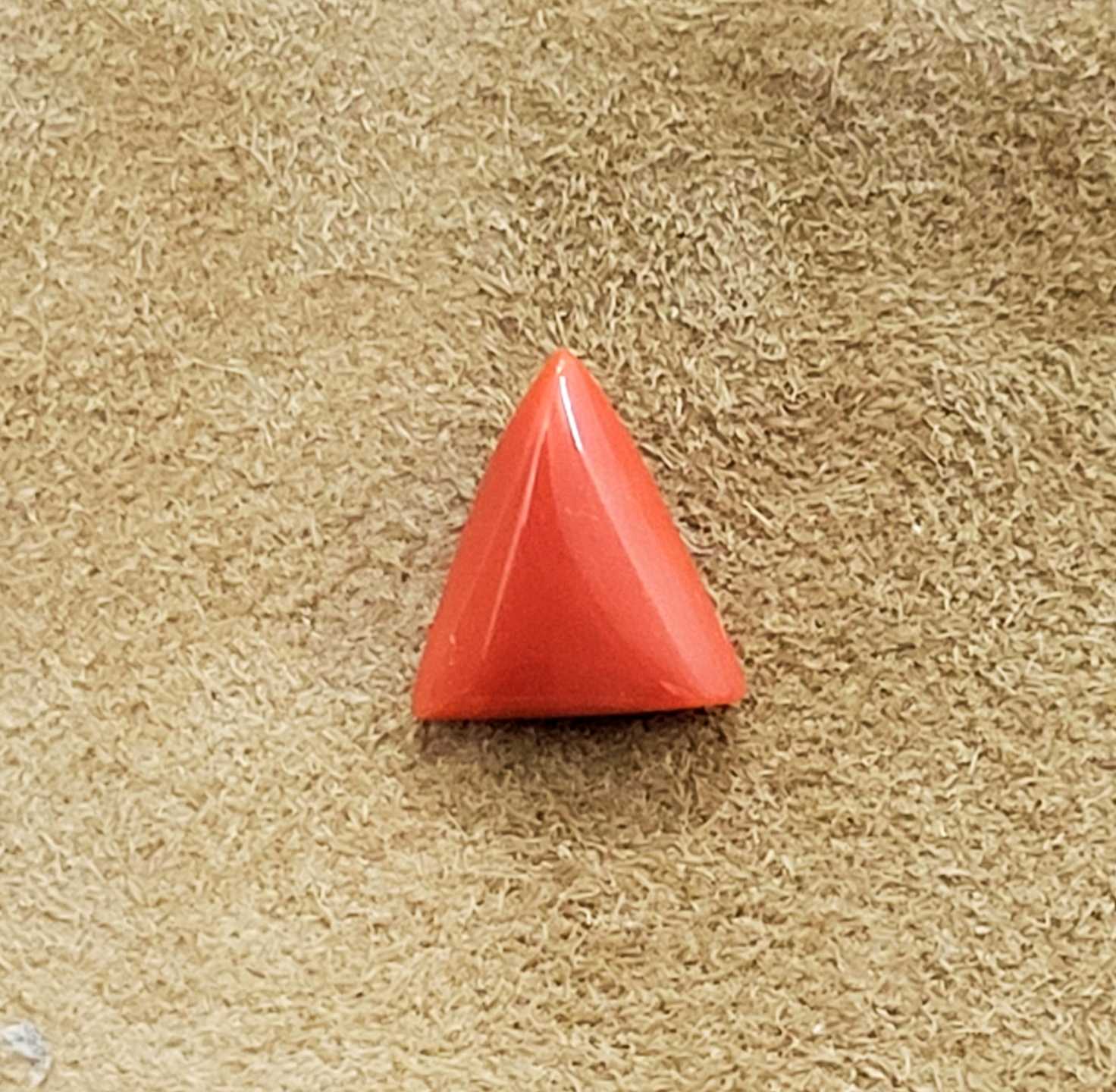 4.26ct (4.64 ratti) natural deep orange coral gemstone 