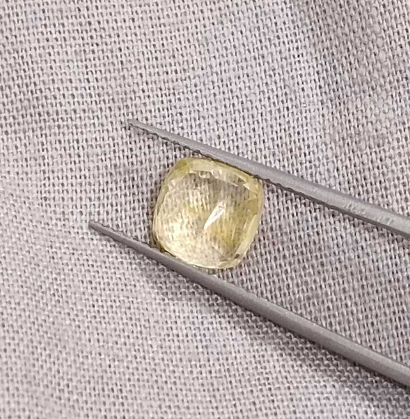 1.91ct GSI certified unheated cushion cut Ceylon intense yellow sapphire gem