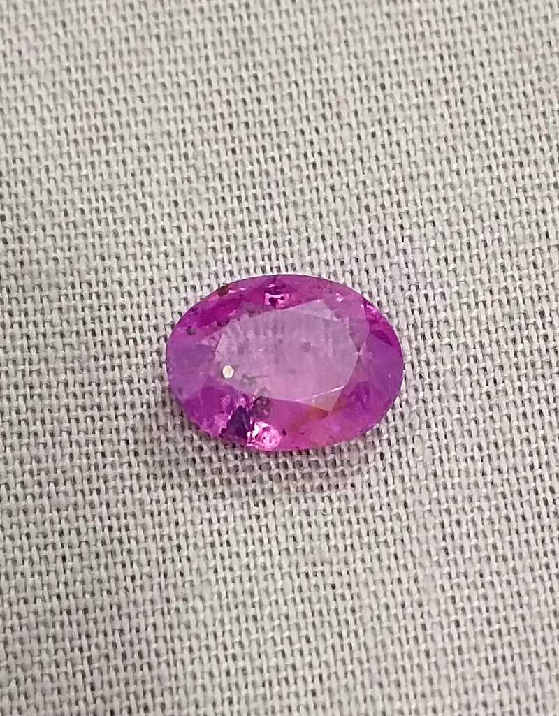 2.13ct GSI certified oval cut unheated deep purple red sapphire gem