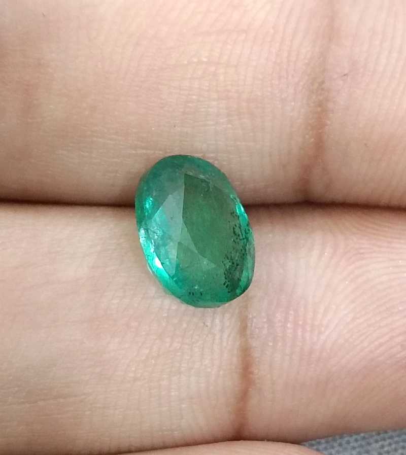 3.00ct deep medium green oval shape emerald stone