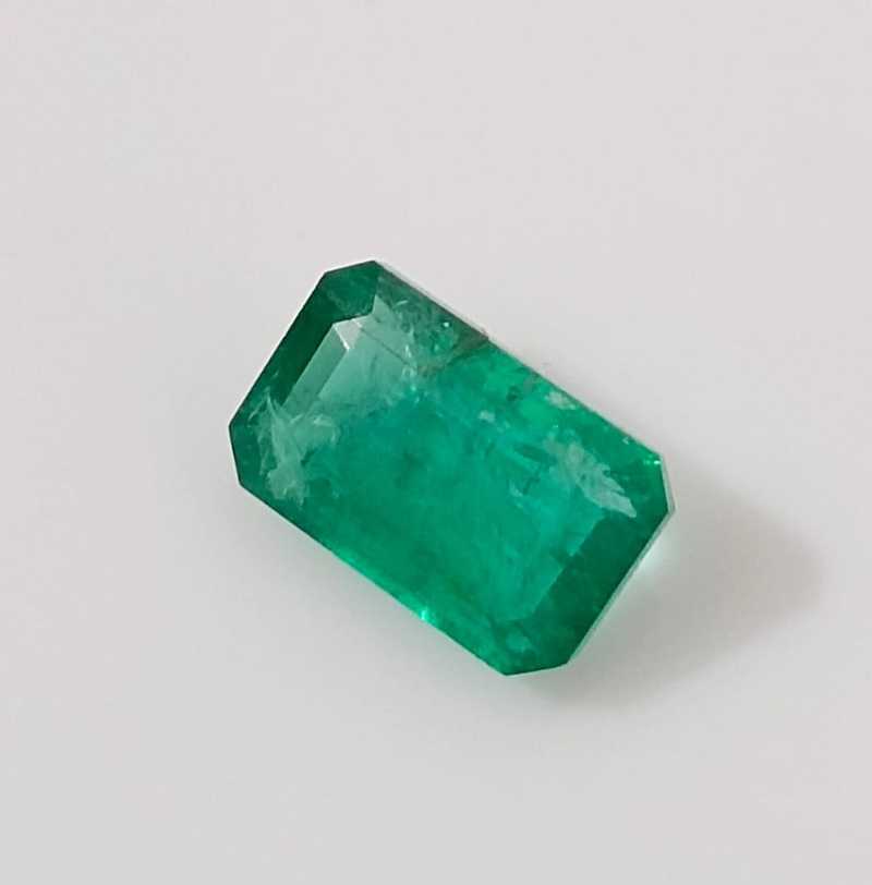 1.87ct GSI certified medium green octagon cut emerald 