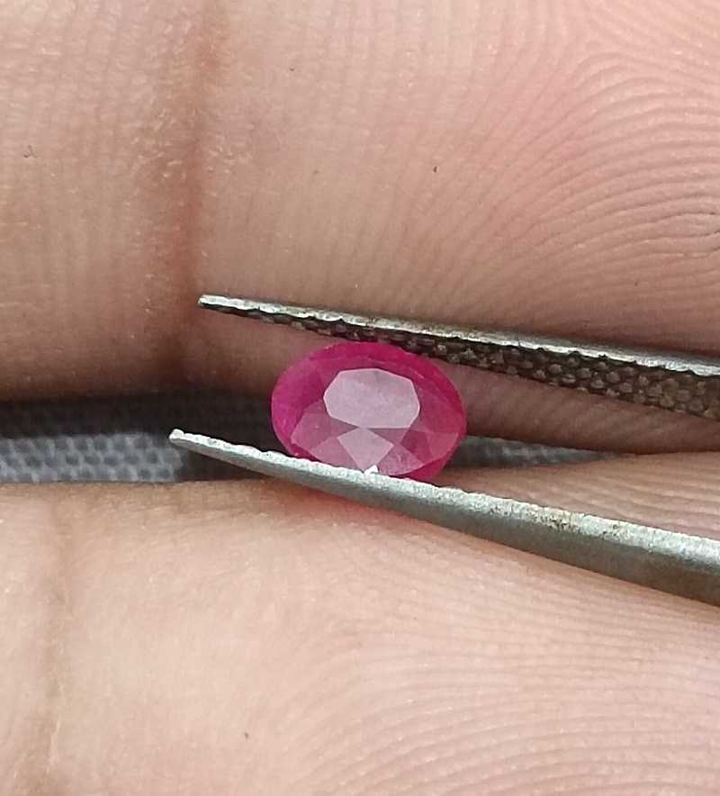 1.30ct GSI certified oval cut unheated ruby gemstone