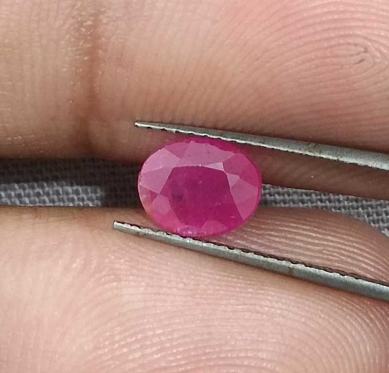 1.30ct GSI certified oval cut unheated ruby gemstone