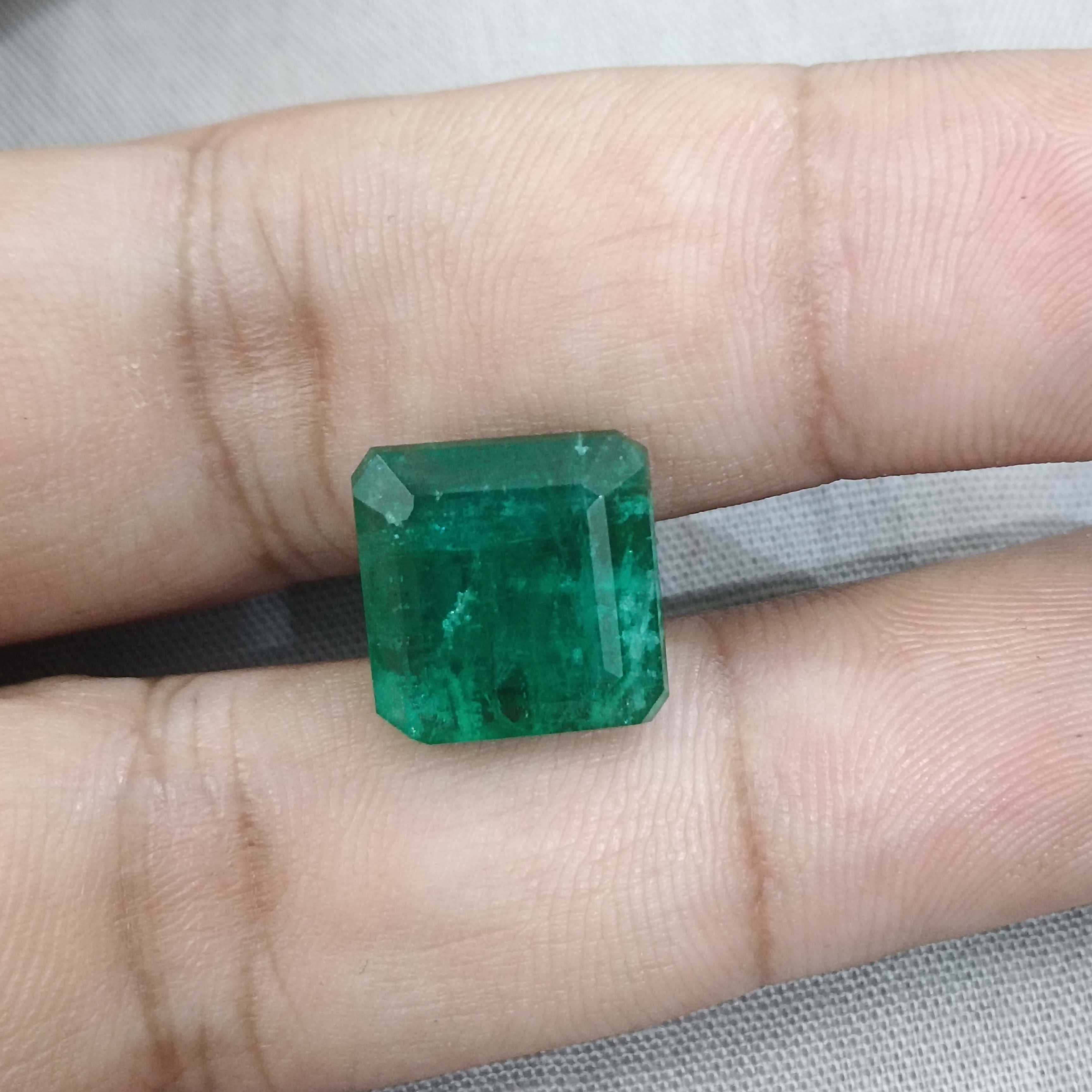 10.81ct GSI certified pure spring green color octagon cut Swat emerald gemstone 