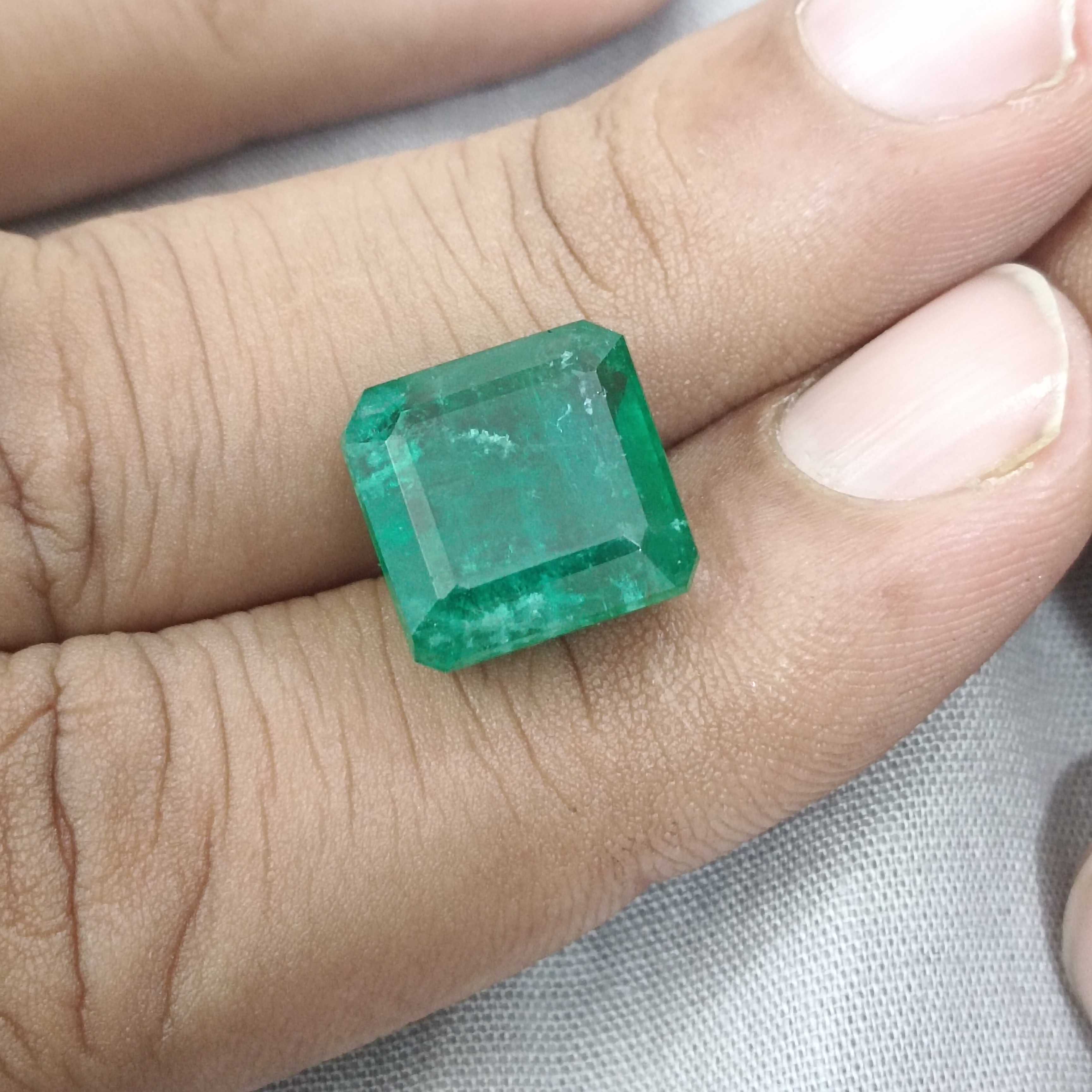 10.81ct GSI certified pure spring green color octagon cut Swat emerald gemstone 