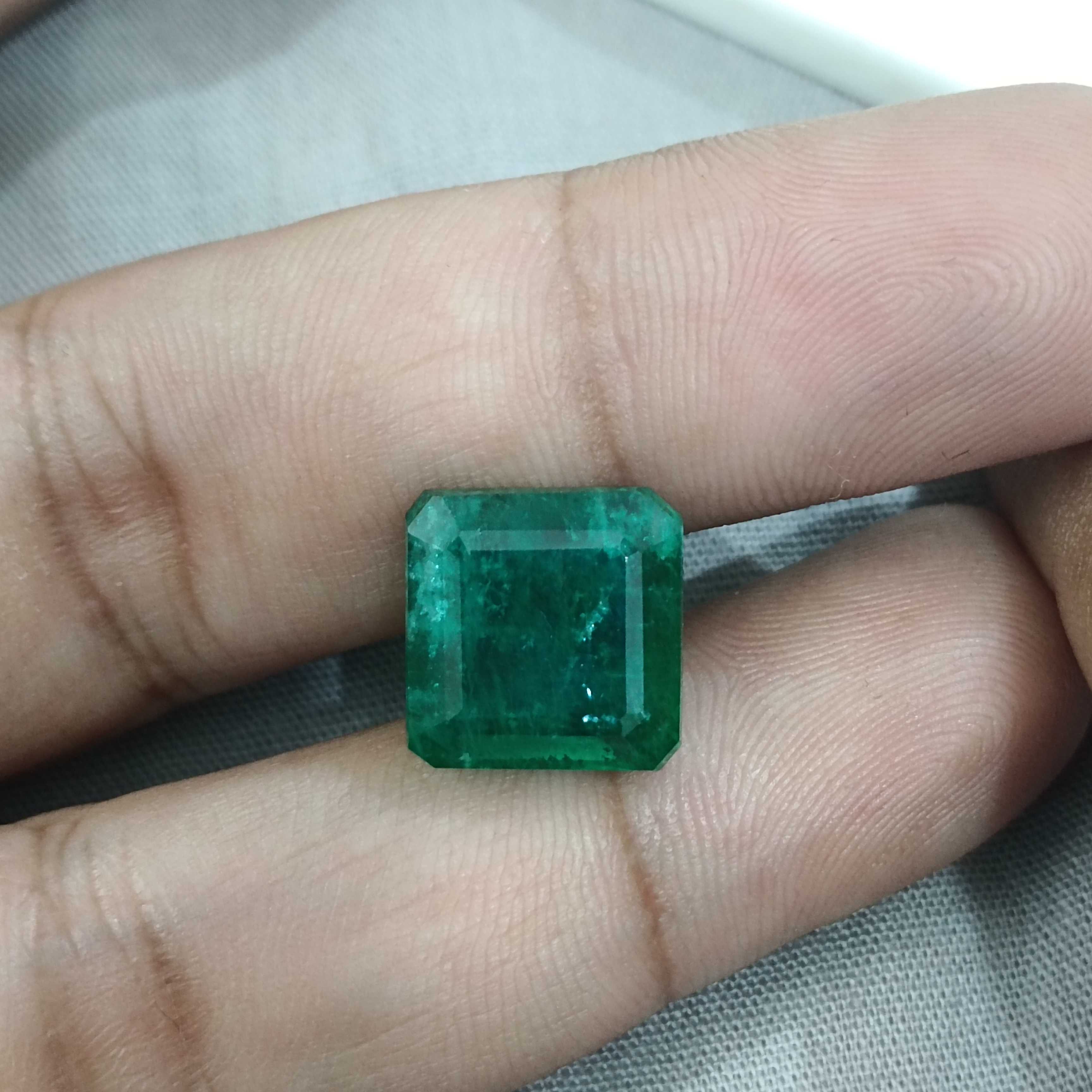 10.81ct GSI certified pure spring green color octagon cut Swat emerald gemstone 