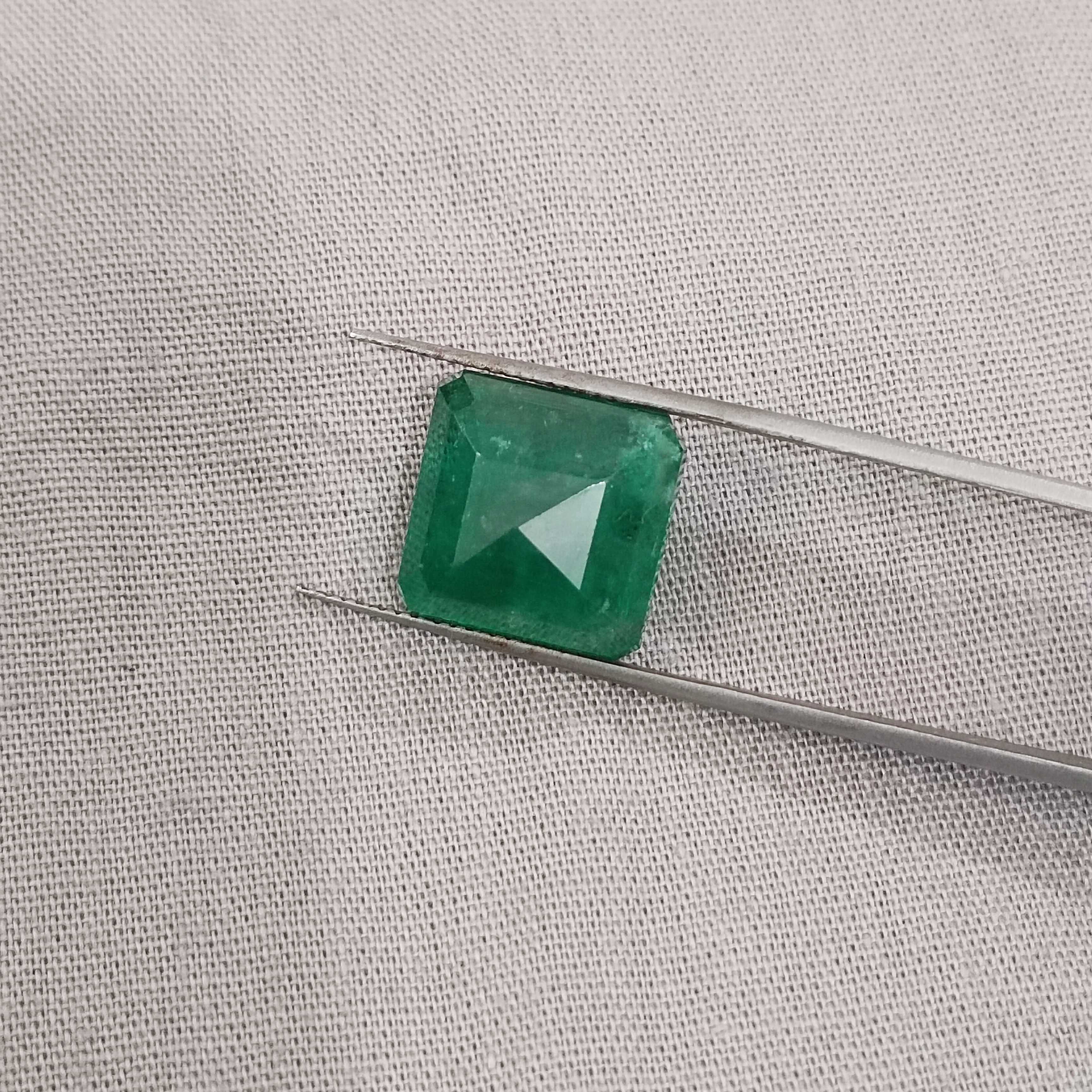 10.81ct GSI certified pure spring green color octagon cut Swat emerald gemstone 