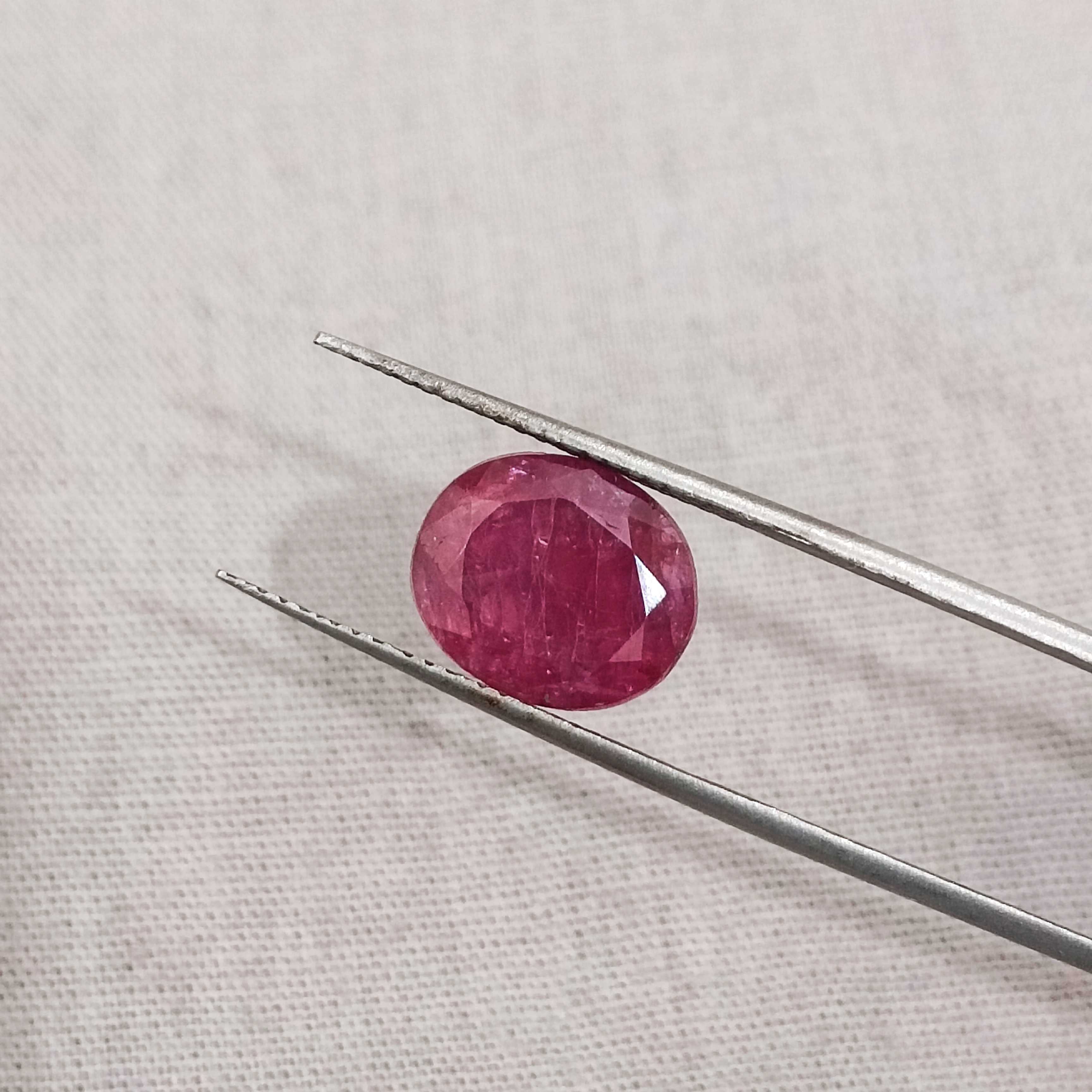 Natural unheated oval cut Mozambique ruby gemstone 