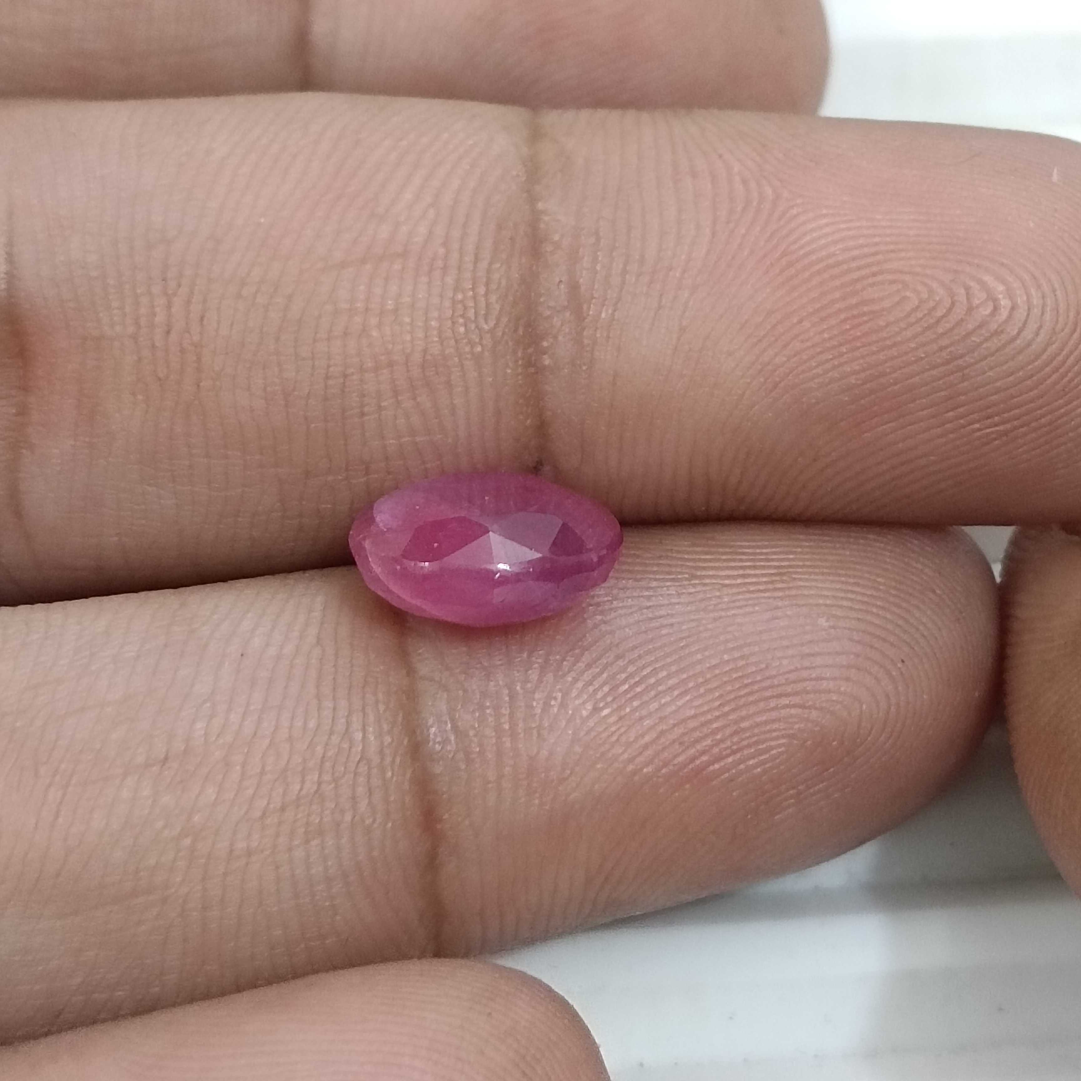 5.49ct GSI certified unheated roundish oval shape African ruby gemstone 