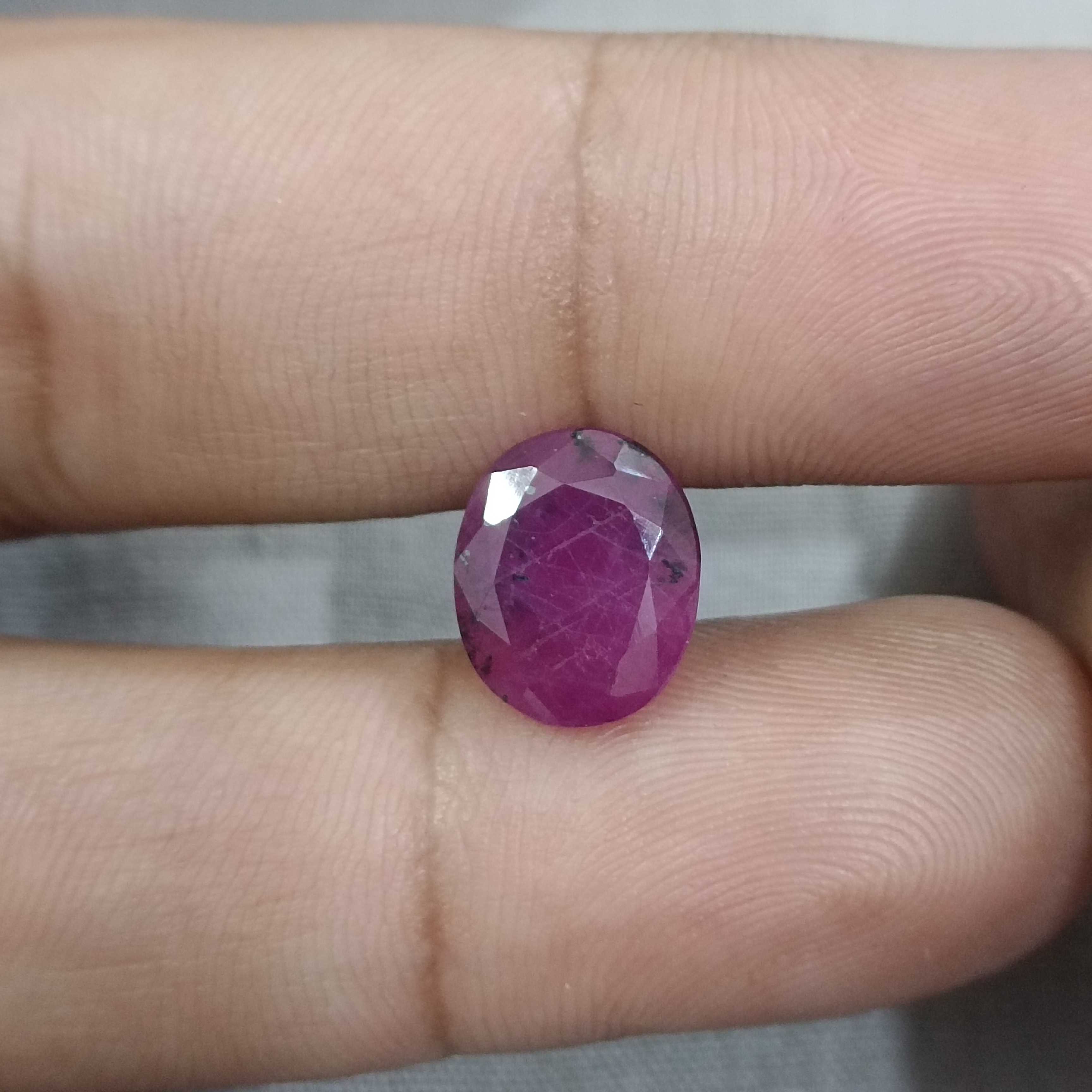 4.96ct GSI certified unheated oval cut ruby gemstone