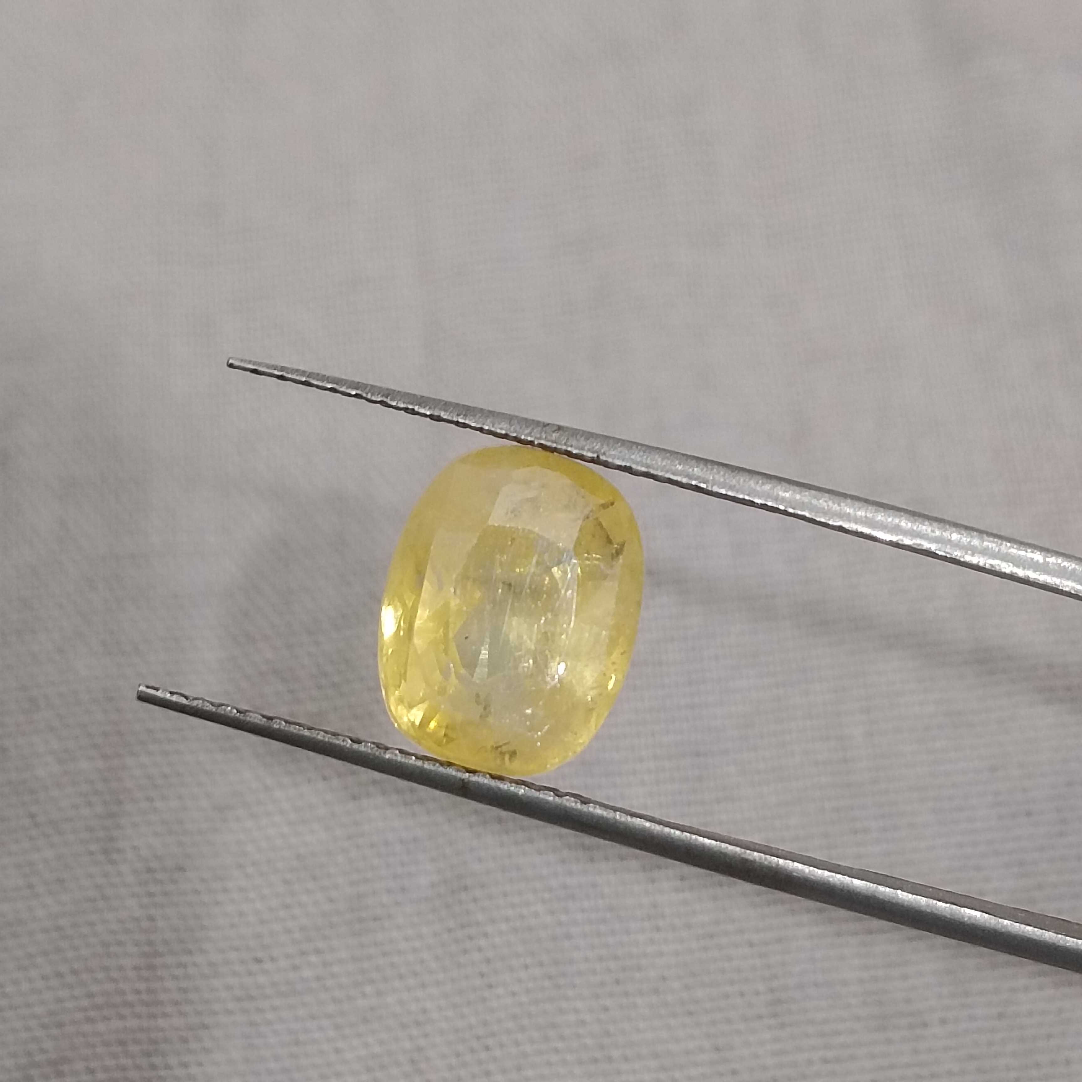 4.16ct AGR cushion cut unheated vivid yellow sapphire stone