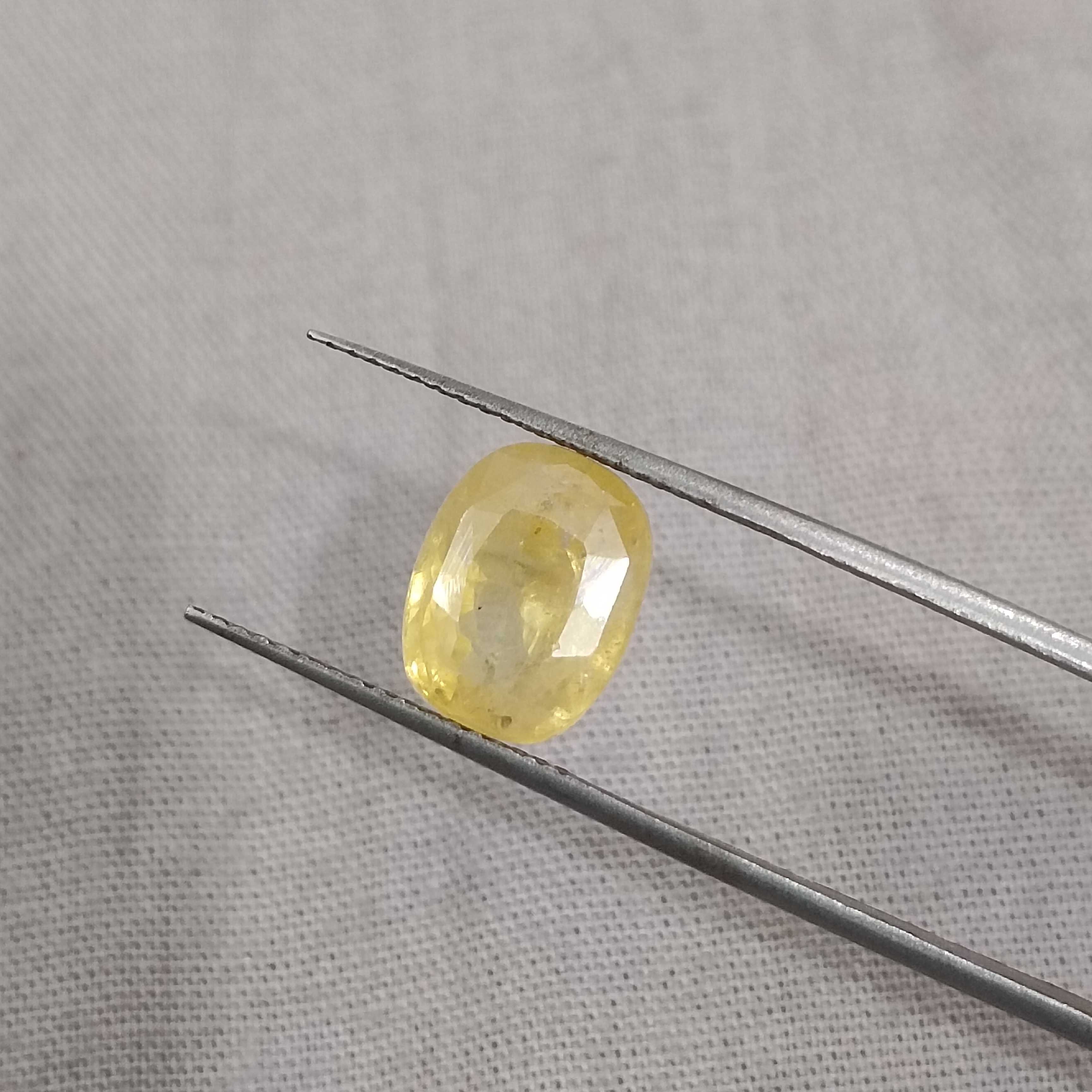 4.16ct AGR cushion cut unheated vivid yellow sapphire stone