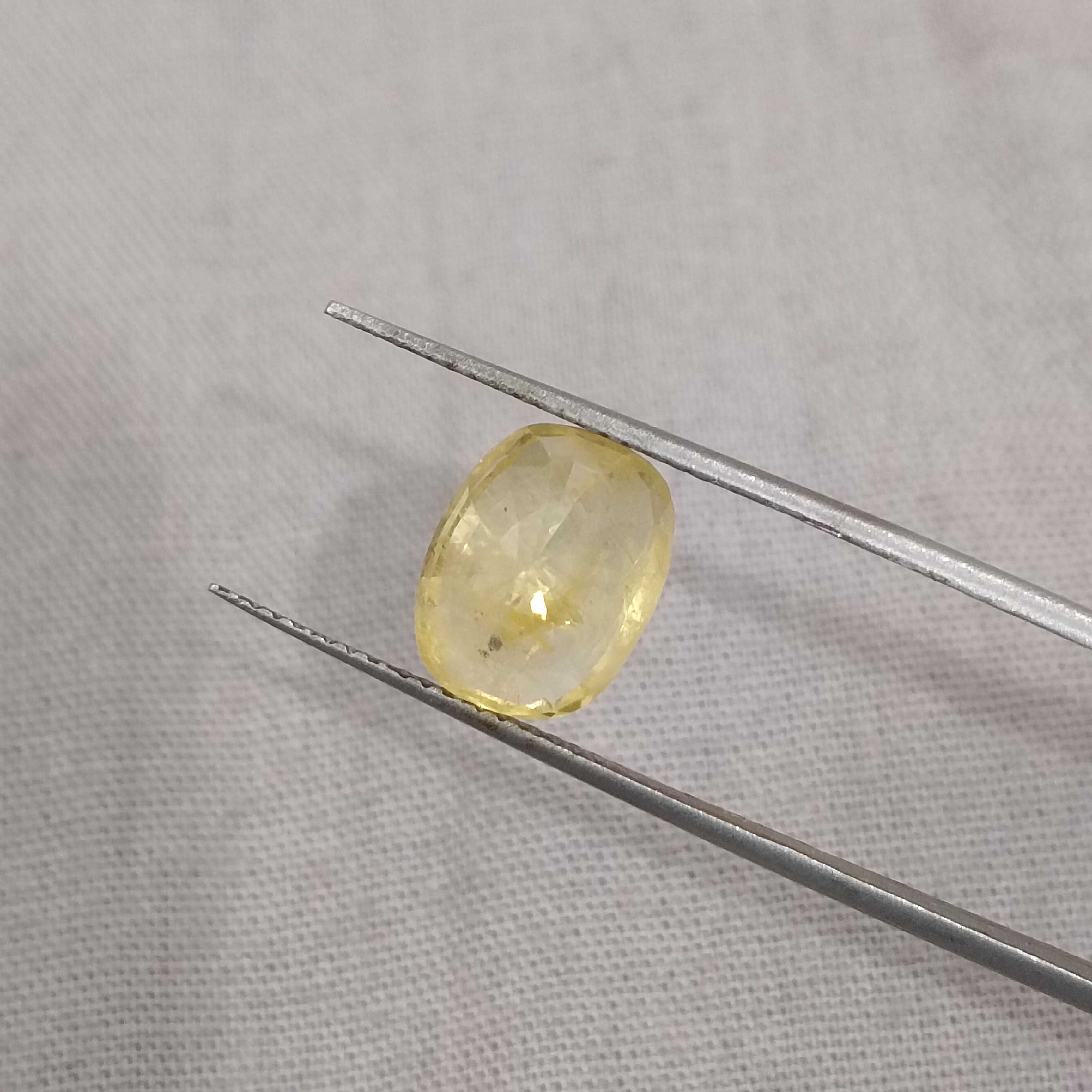 4.16ct AGR cushion cut unheated vivid yellow sapphire stone