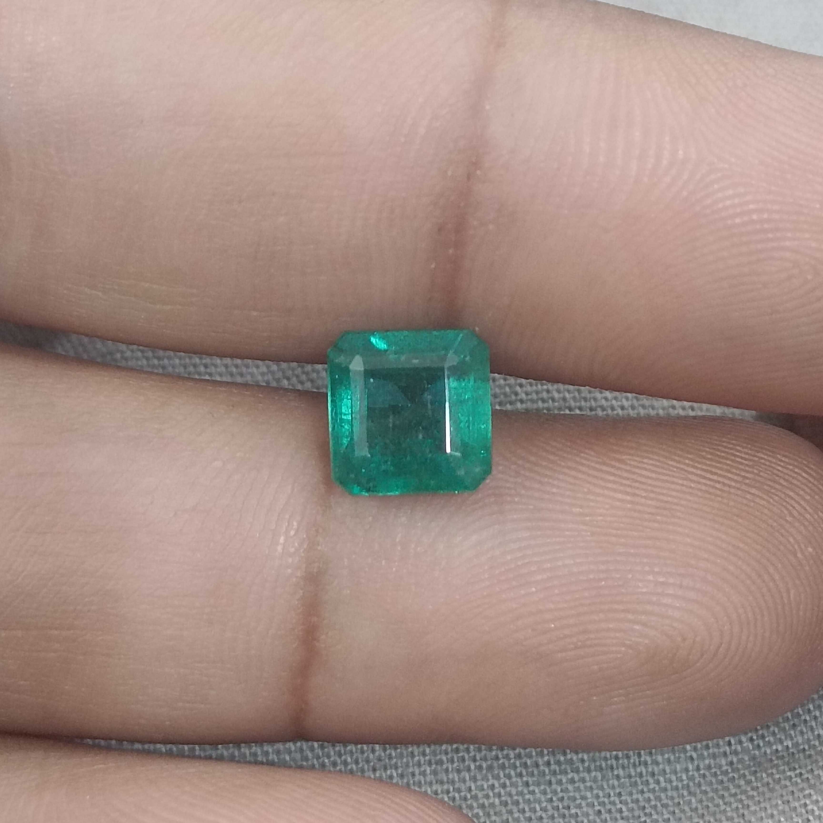 2.29ct GSI certified medium deep green octagon cut Zambian emerald gem