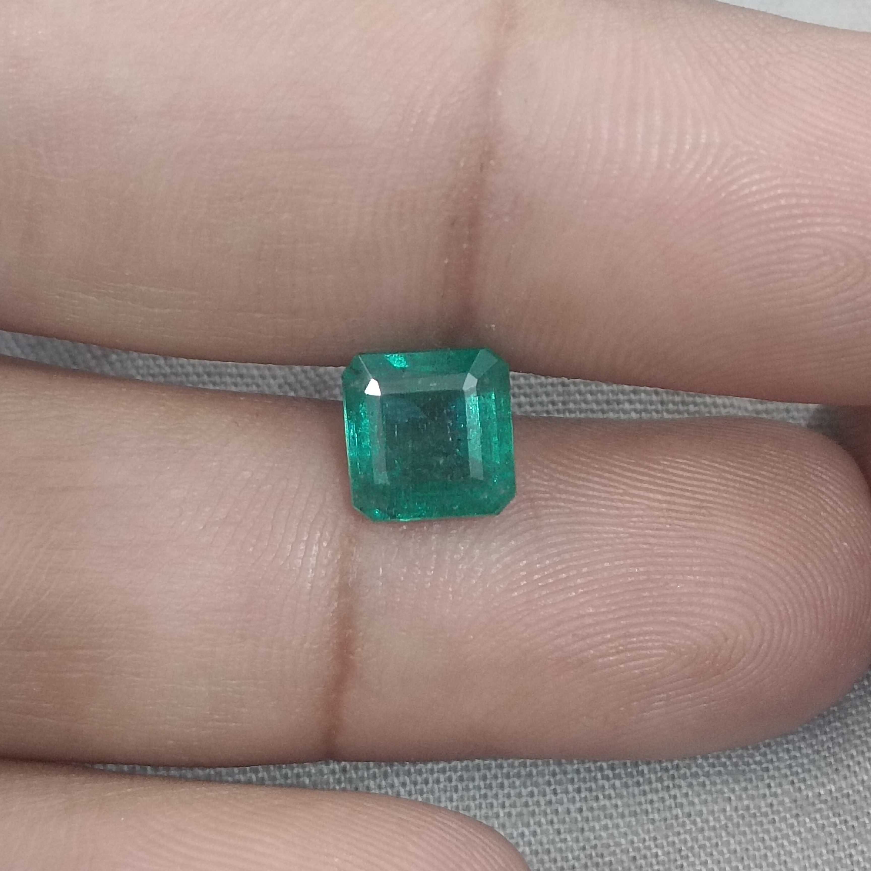 2.29ct GSI certified medium deep green octagon cut Zambian emerald gem