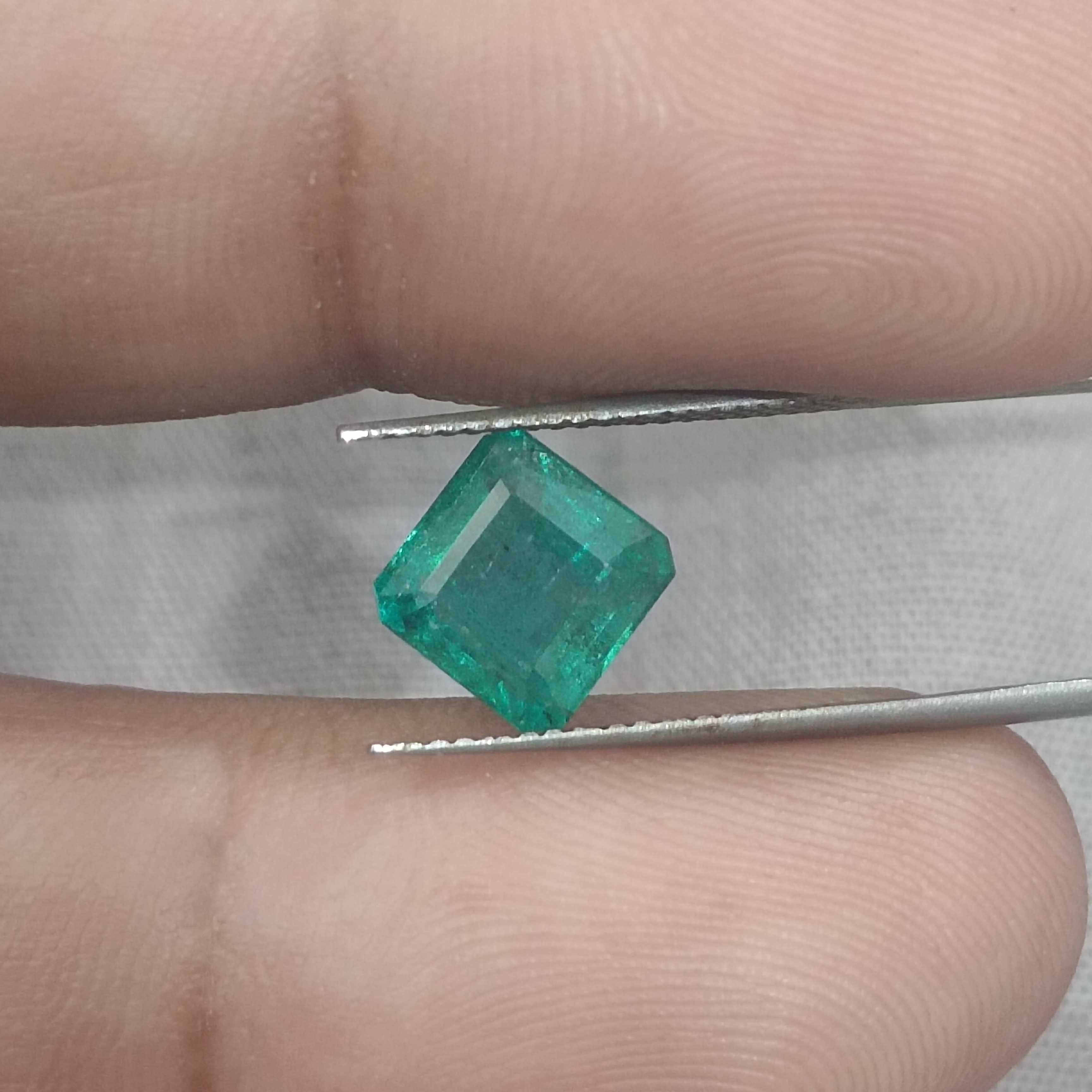 2.29ct GSI certified medium deep green octagon cut Zambian emerald gem