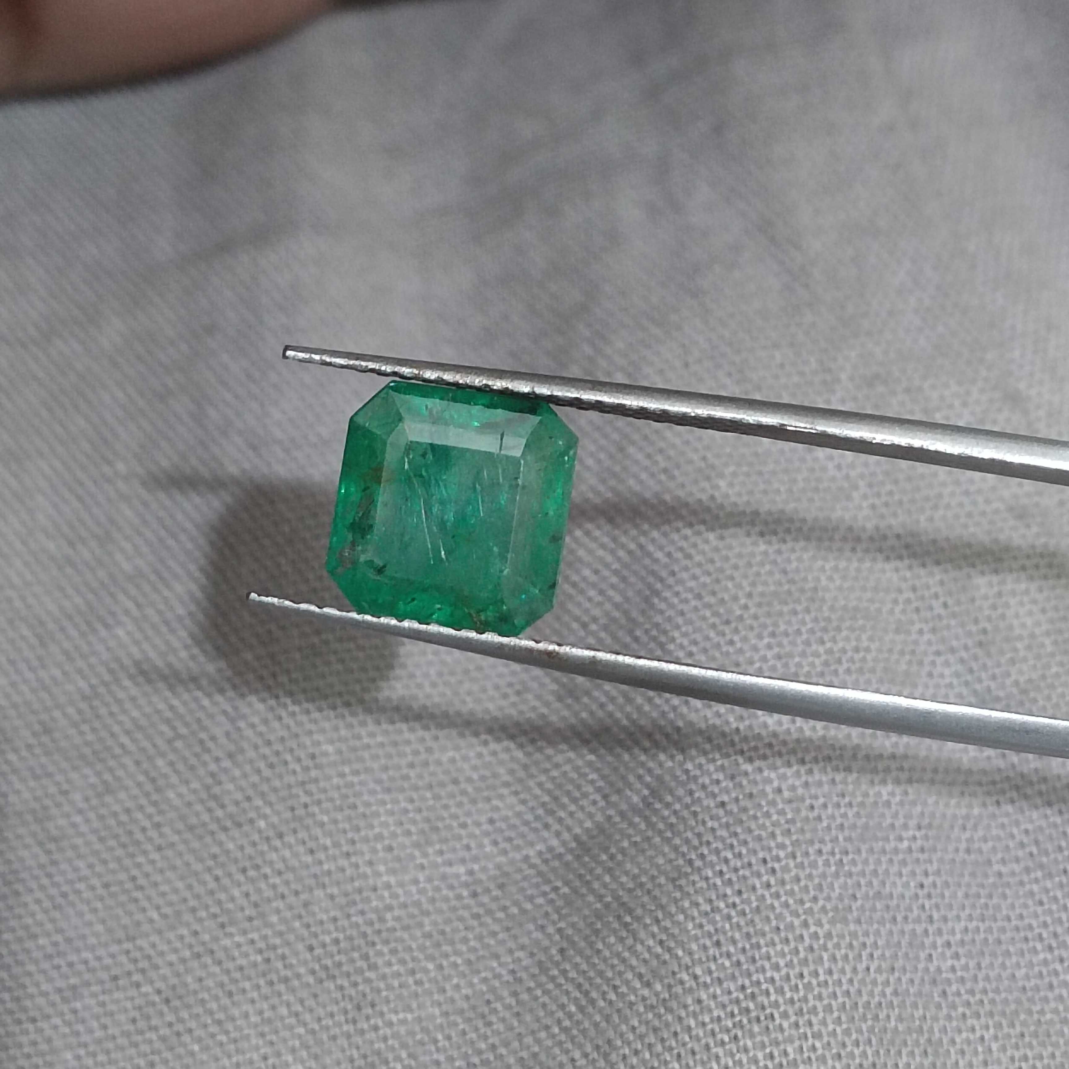 2.34ct GSI certified golden green color emerald gemstone 