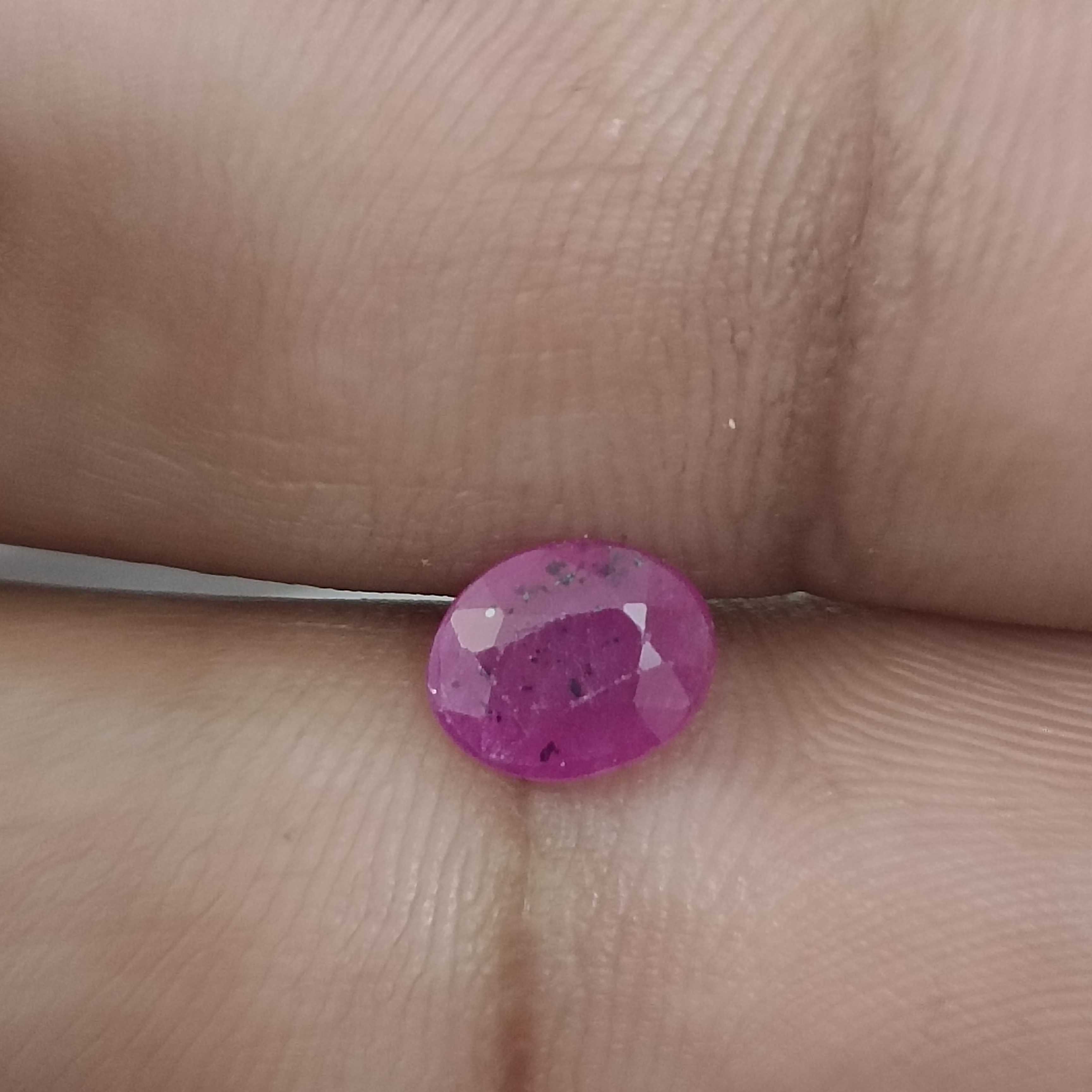 1.40ct GSI certified natural unheated pinkish red oval African ruby gemstone