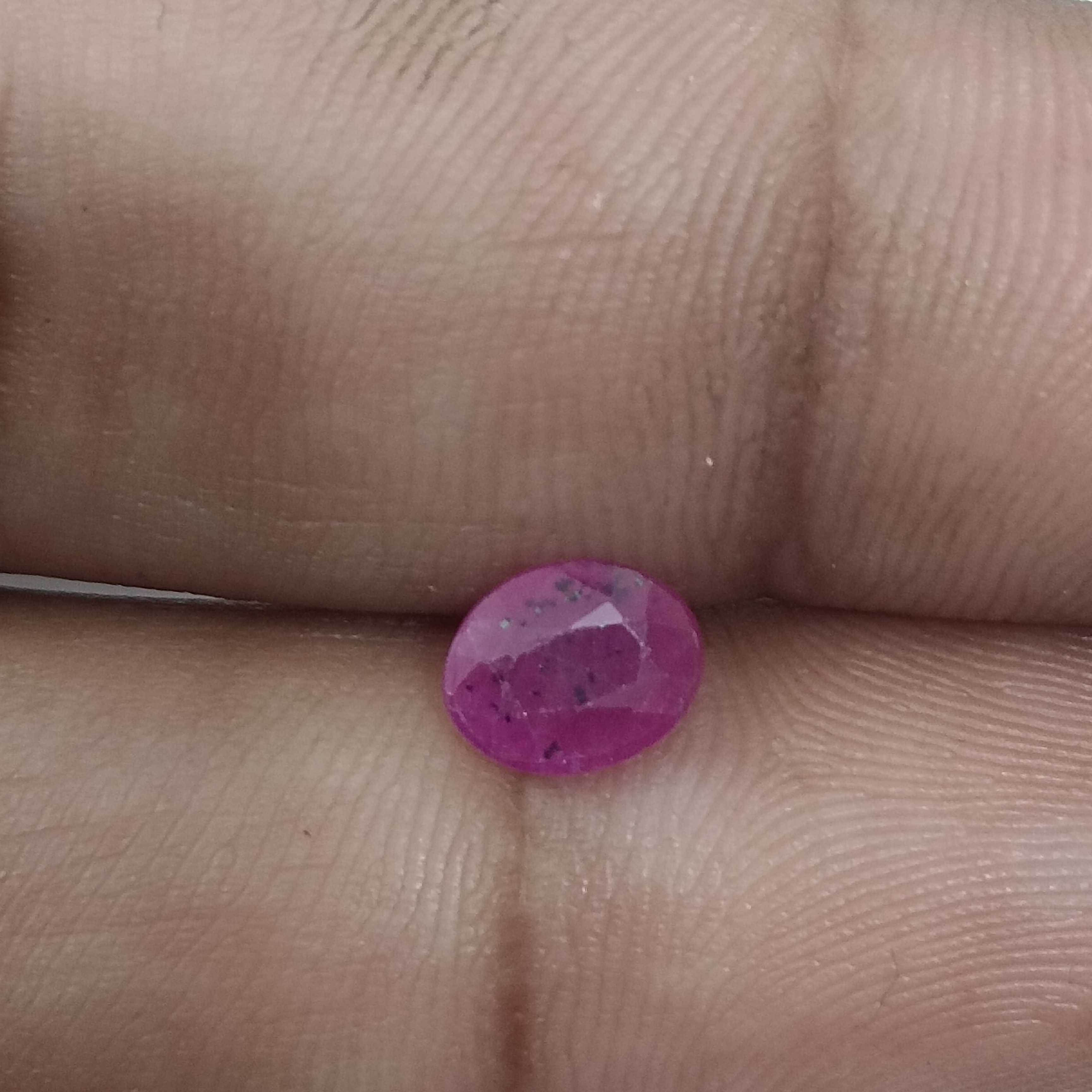 1.40ct GSI certified natural unheated pinkish red oval African ruby gemstone