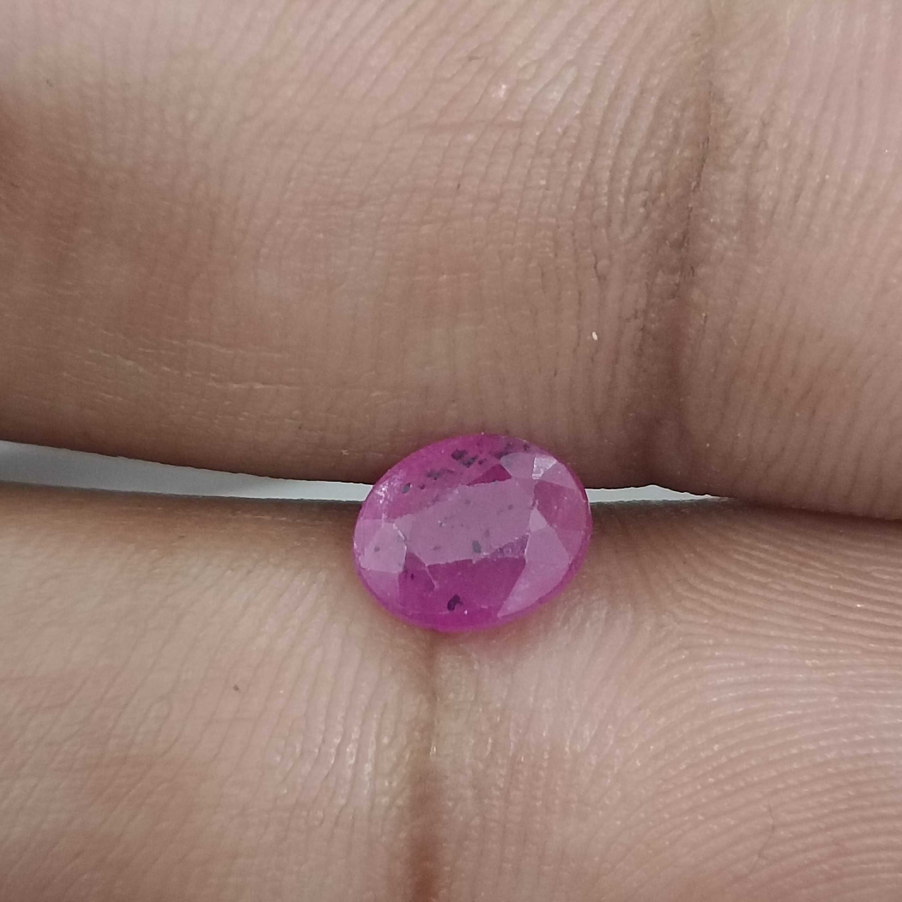 1.40ct GSI certified natural unheated pinkish red oval African ruby gemstone