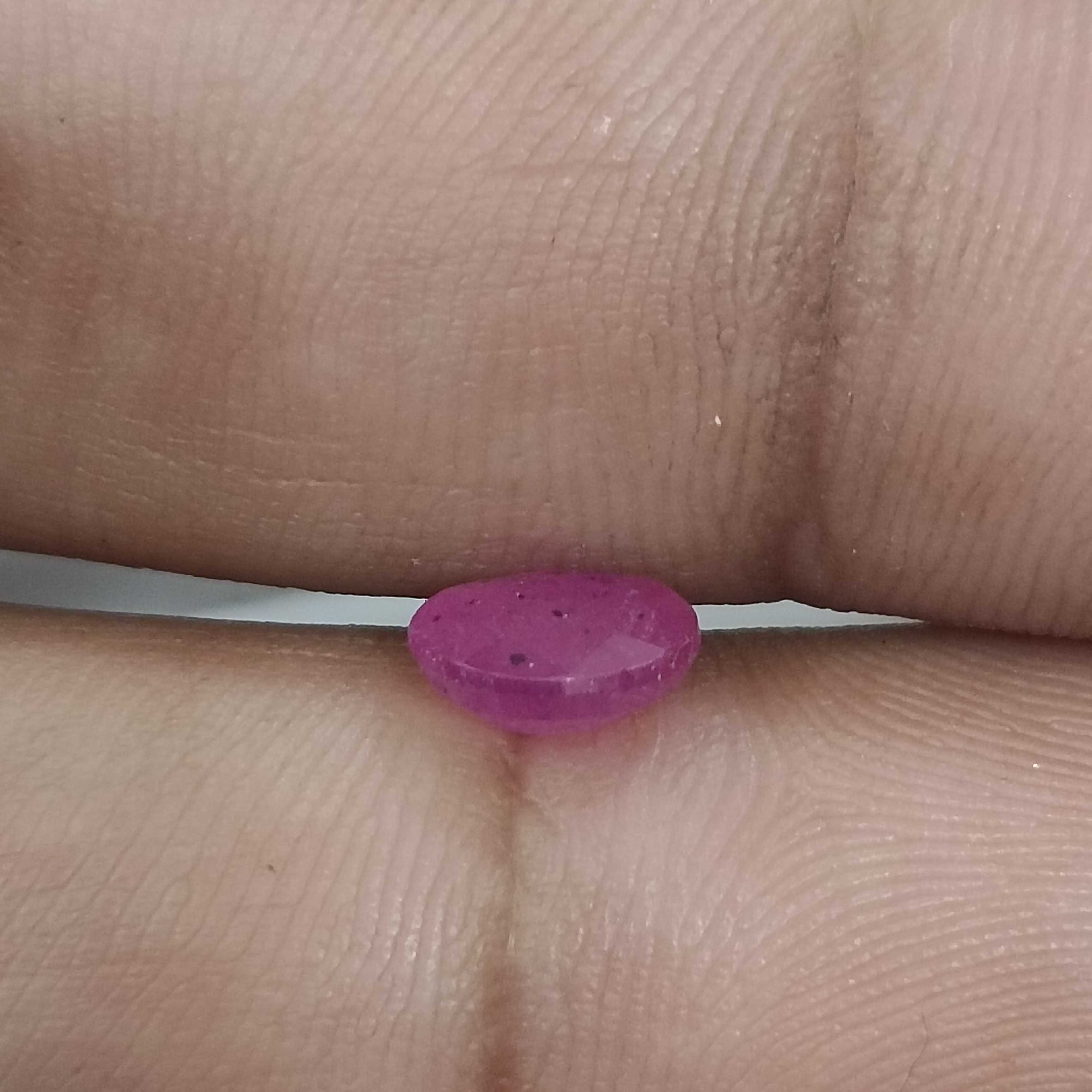 1.40ct GSI certified natural unheated pinkish red oval African ruby gemstone