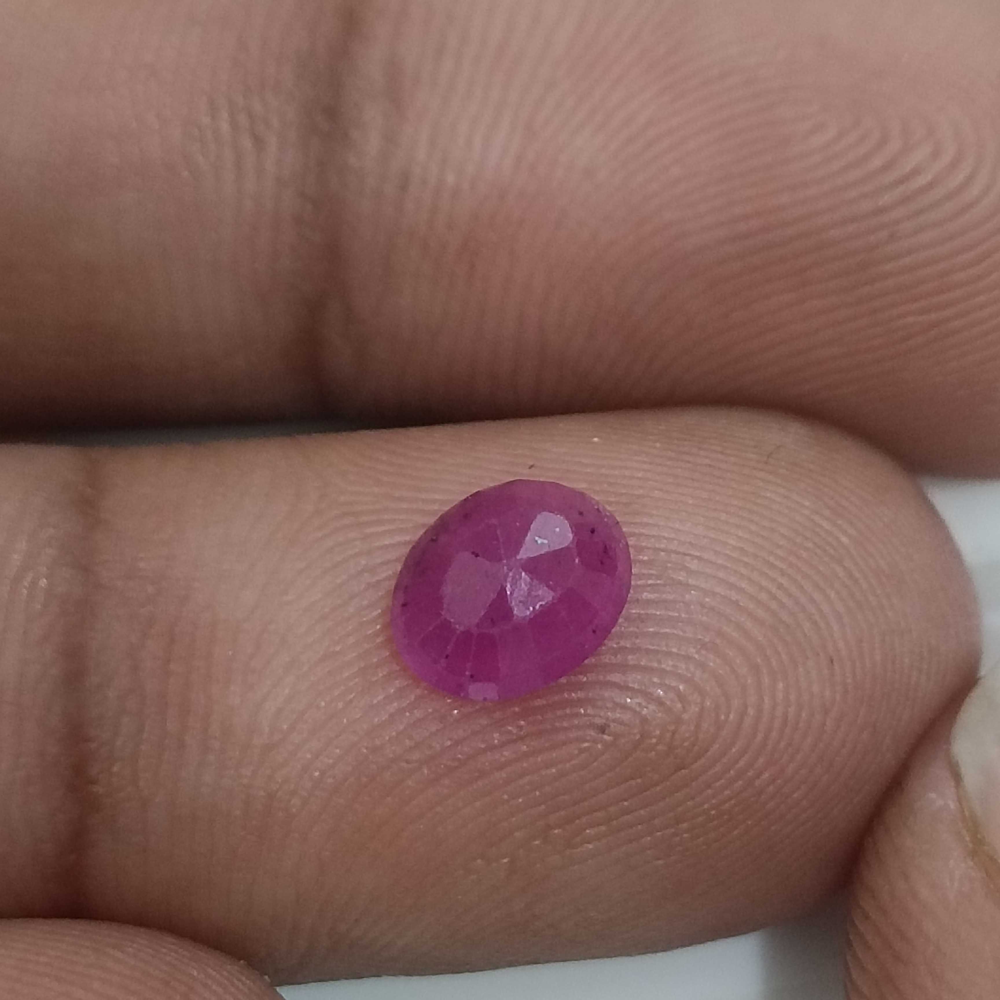 1.40ct GSI certified natural unheated pinkish red oval African ruby gemstone