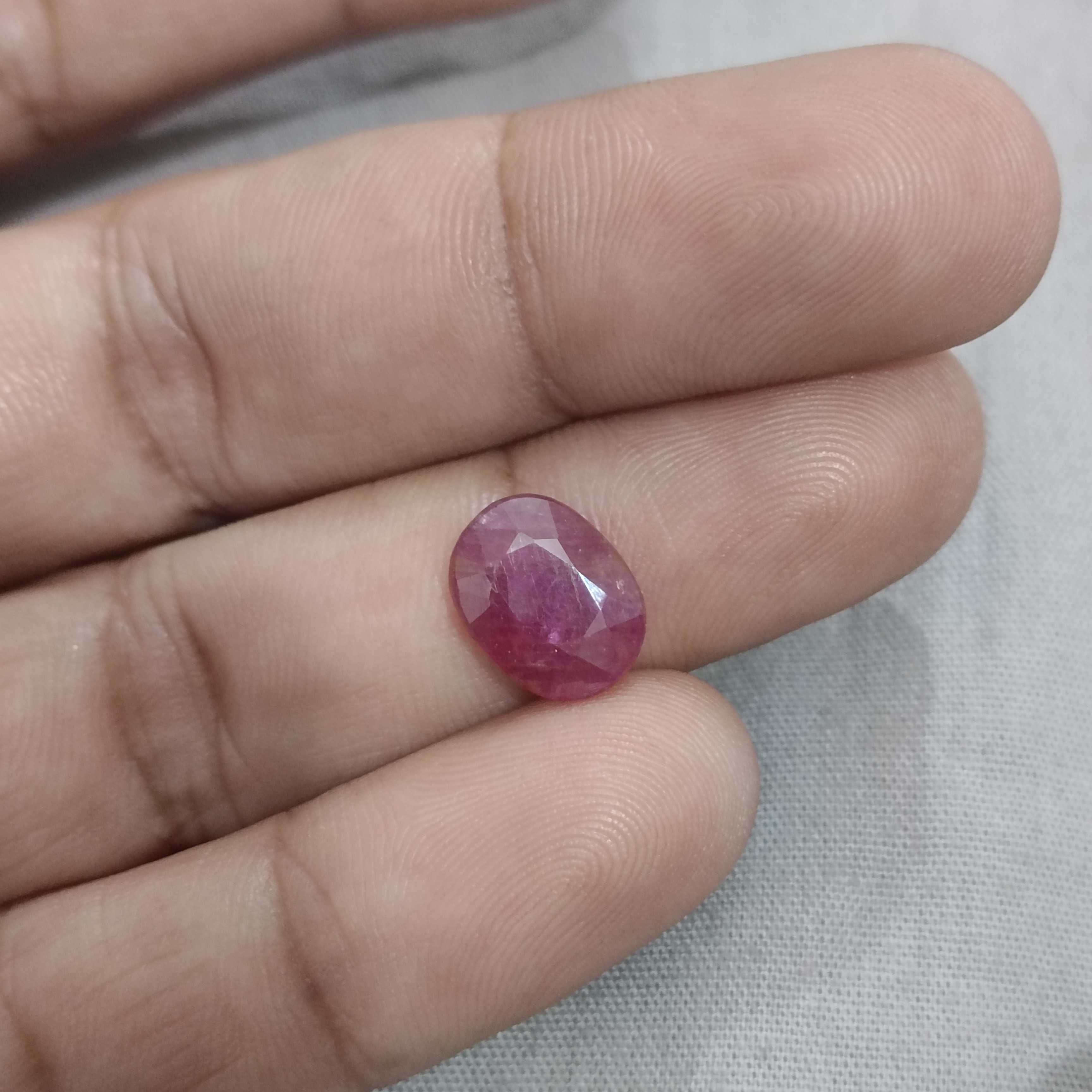 4.39ct GSI certified unheated oval shape African ruby stone