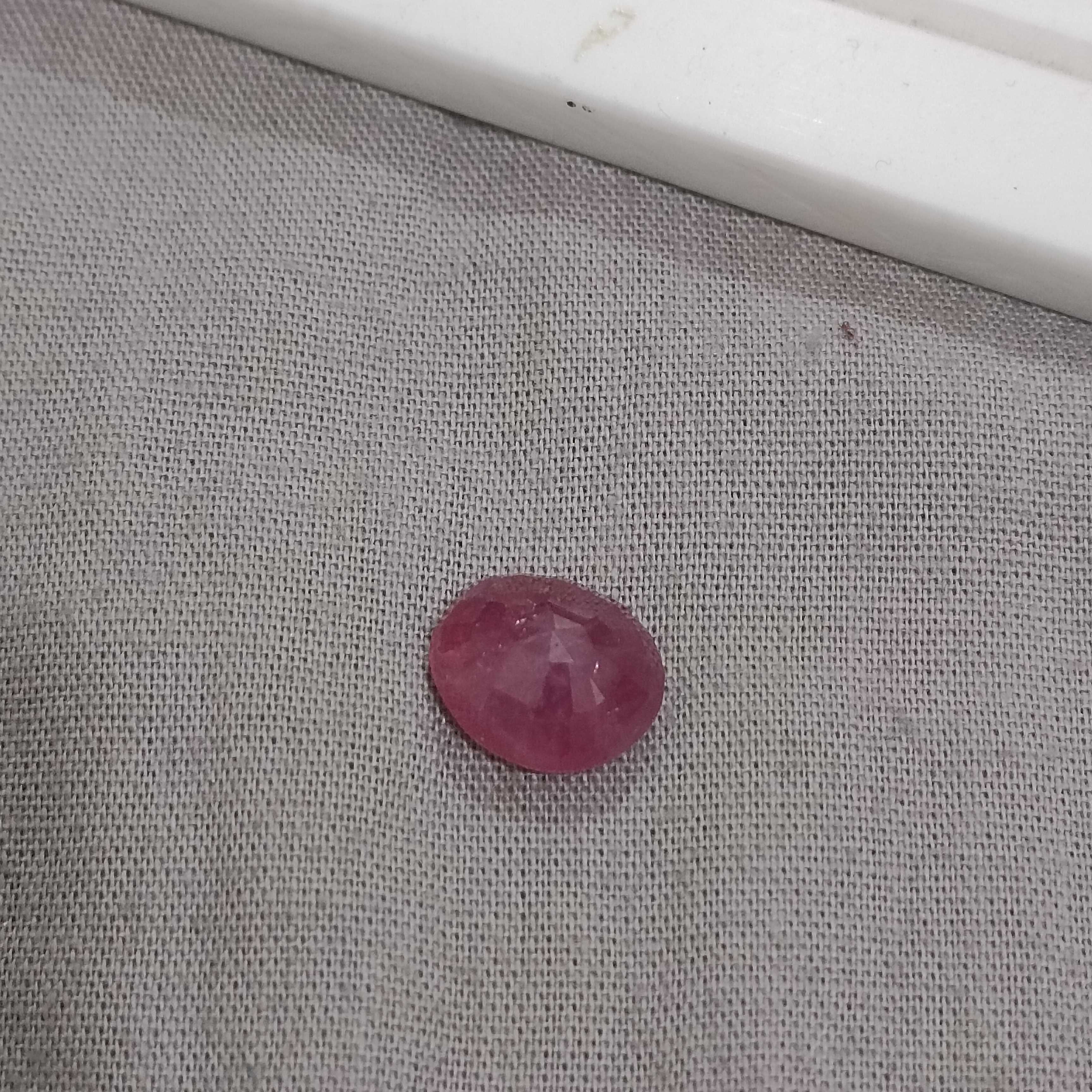 4.92ct GSI certified bright red oval shape unheated African origin ruby gemstone